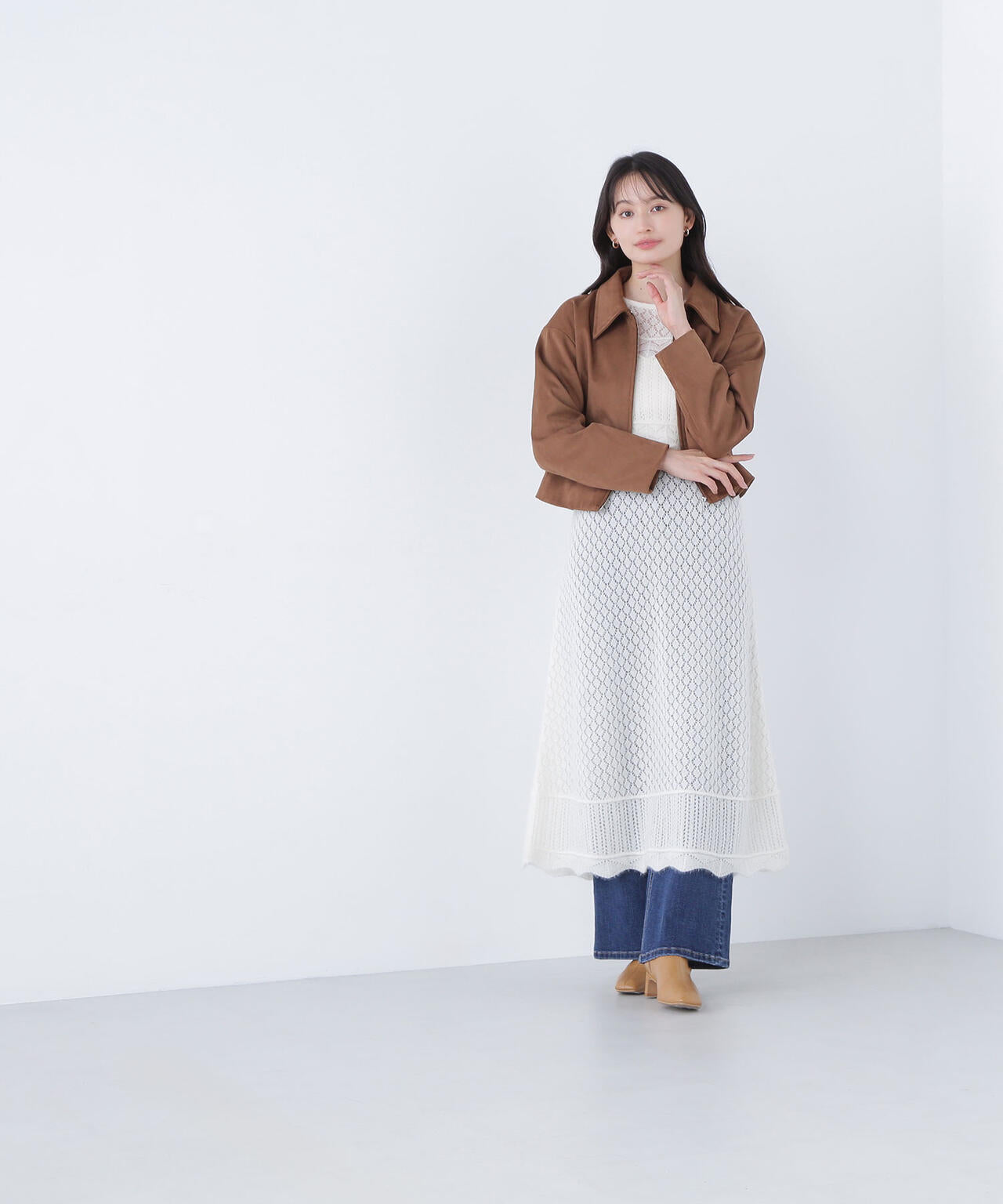 【Oggi掲載】ステンカラーフェイクスエードブルゾン