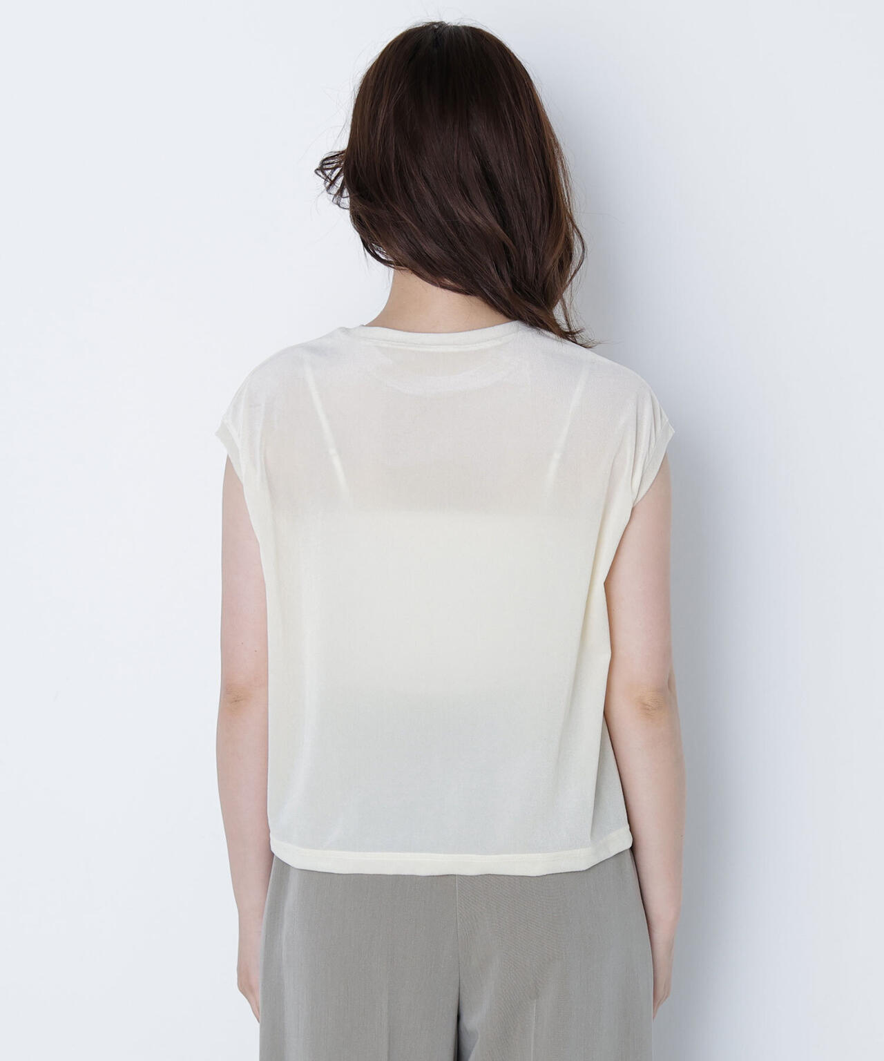 ベロアロゴ刺繍トップス