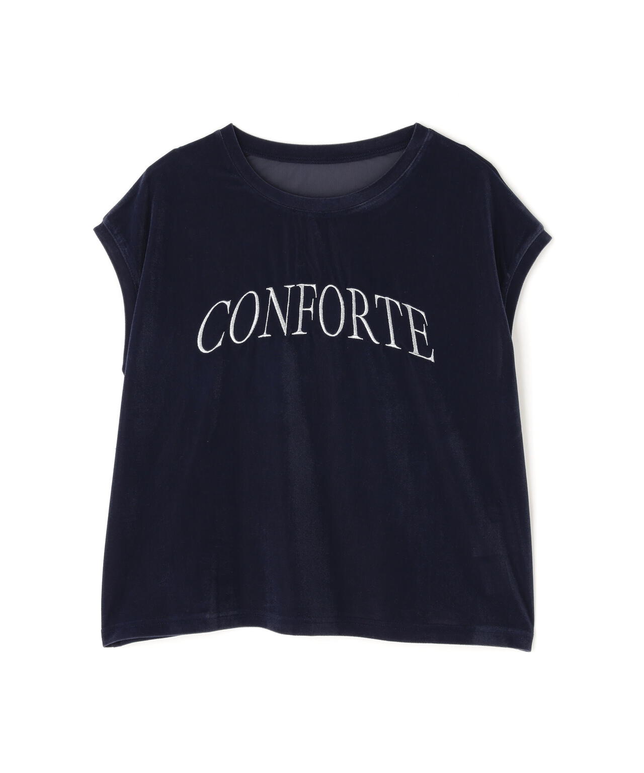 ベロアロゴ刺繍トップス