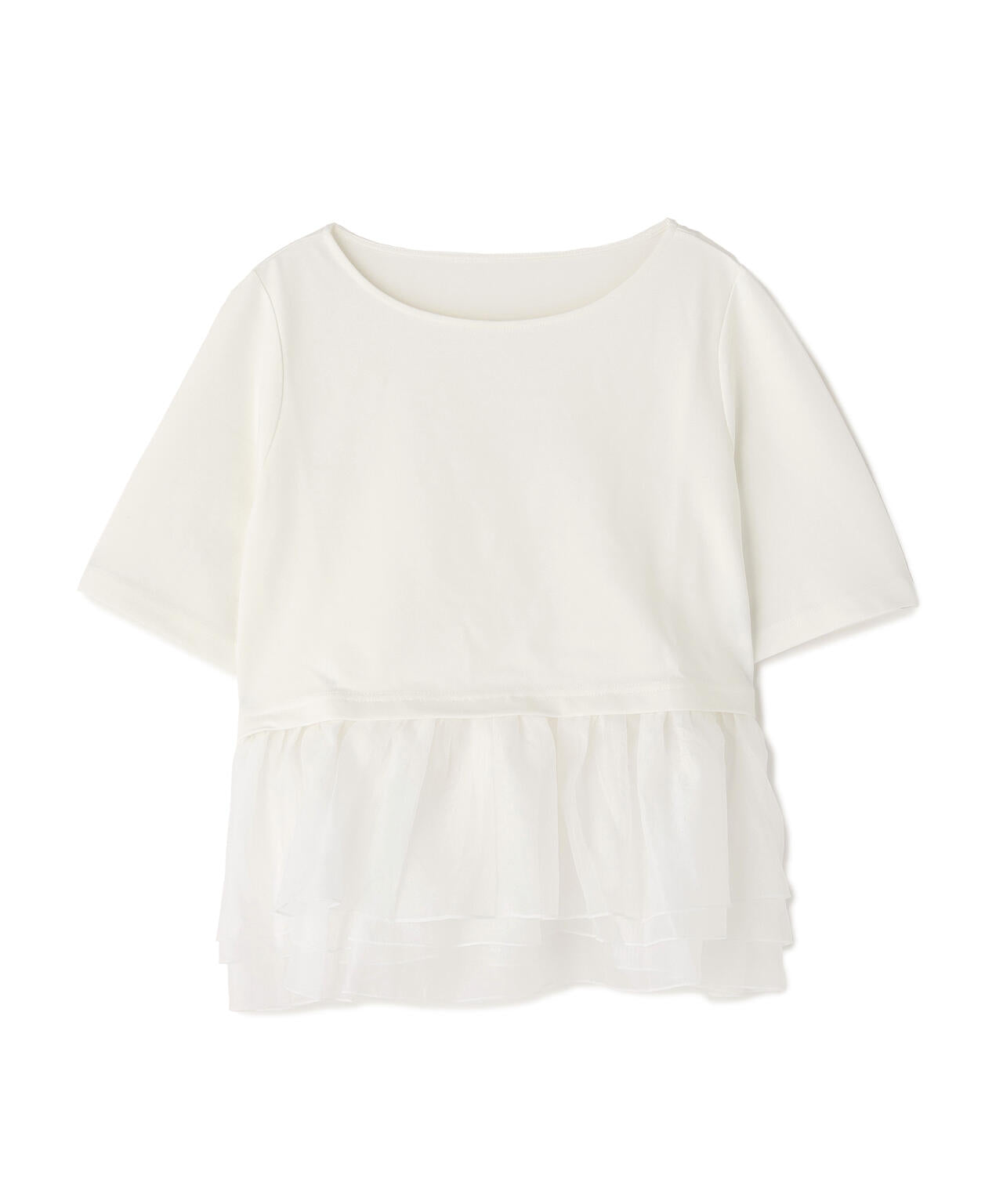 シフォンドッキングペプラムカットソー