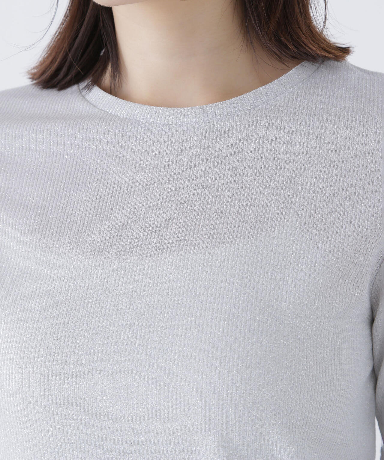 ラメリブカットソー