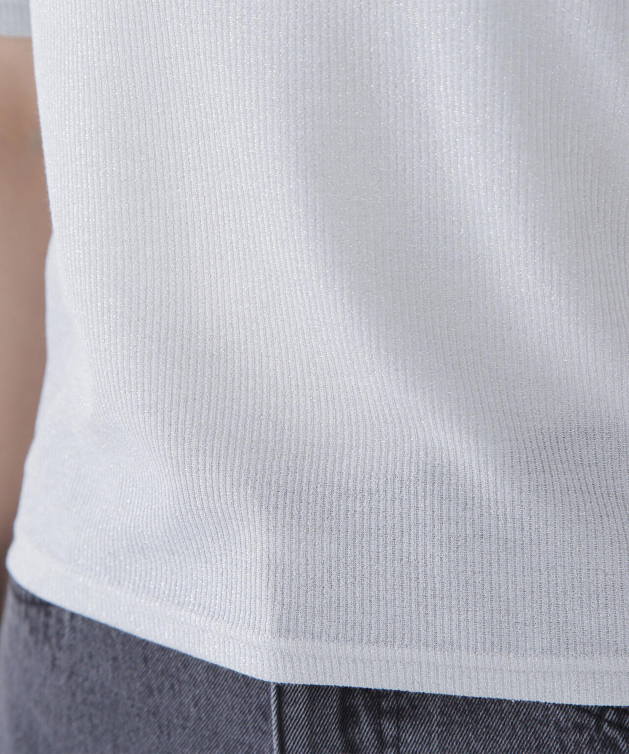 ラメリブカットソー