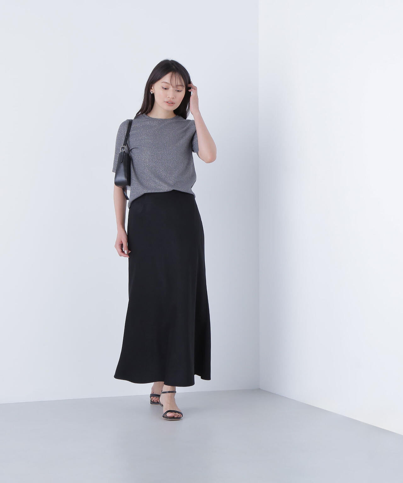 ラメリブカットソー