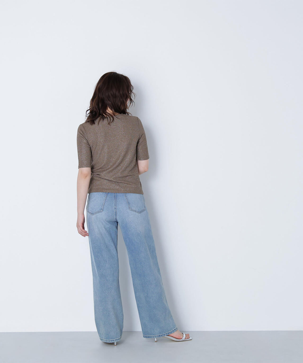 ラメリブカットソー