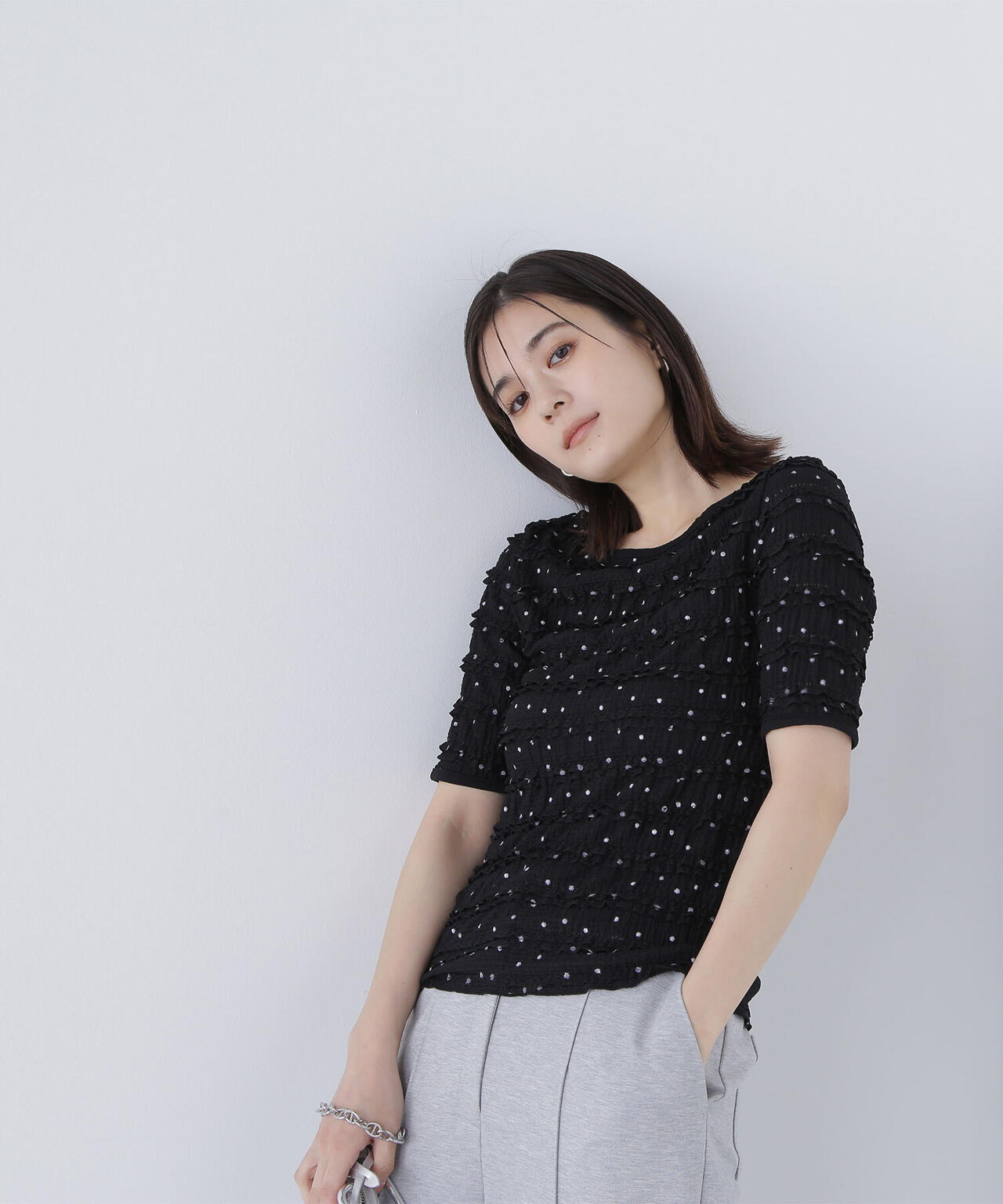 ドットバイカラーカットソー