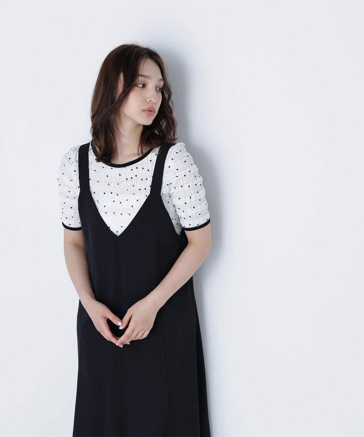 ドットバイカラーカットソー