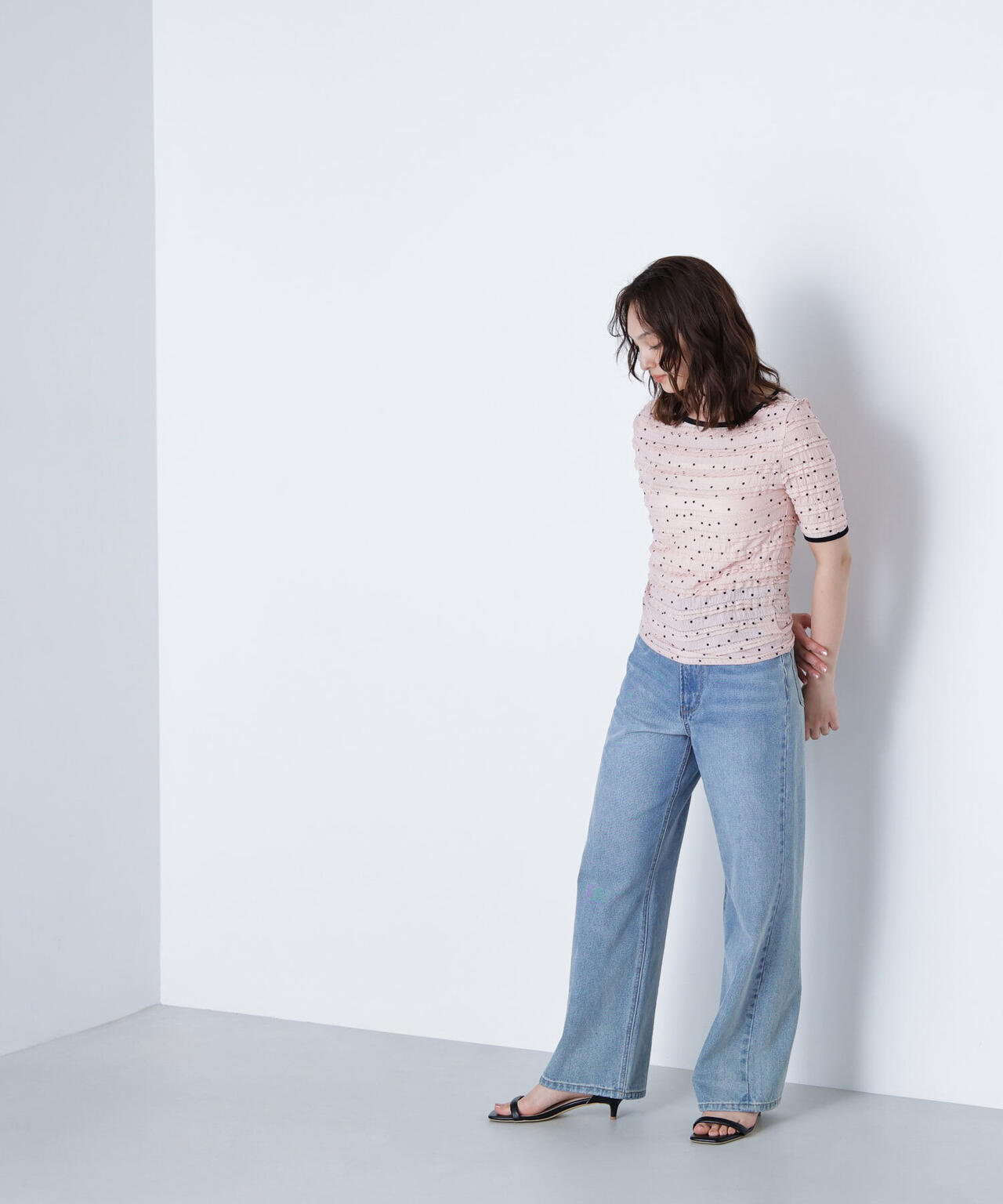 ドットバイカラーカットソー