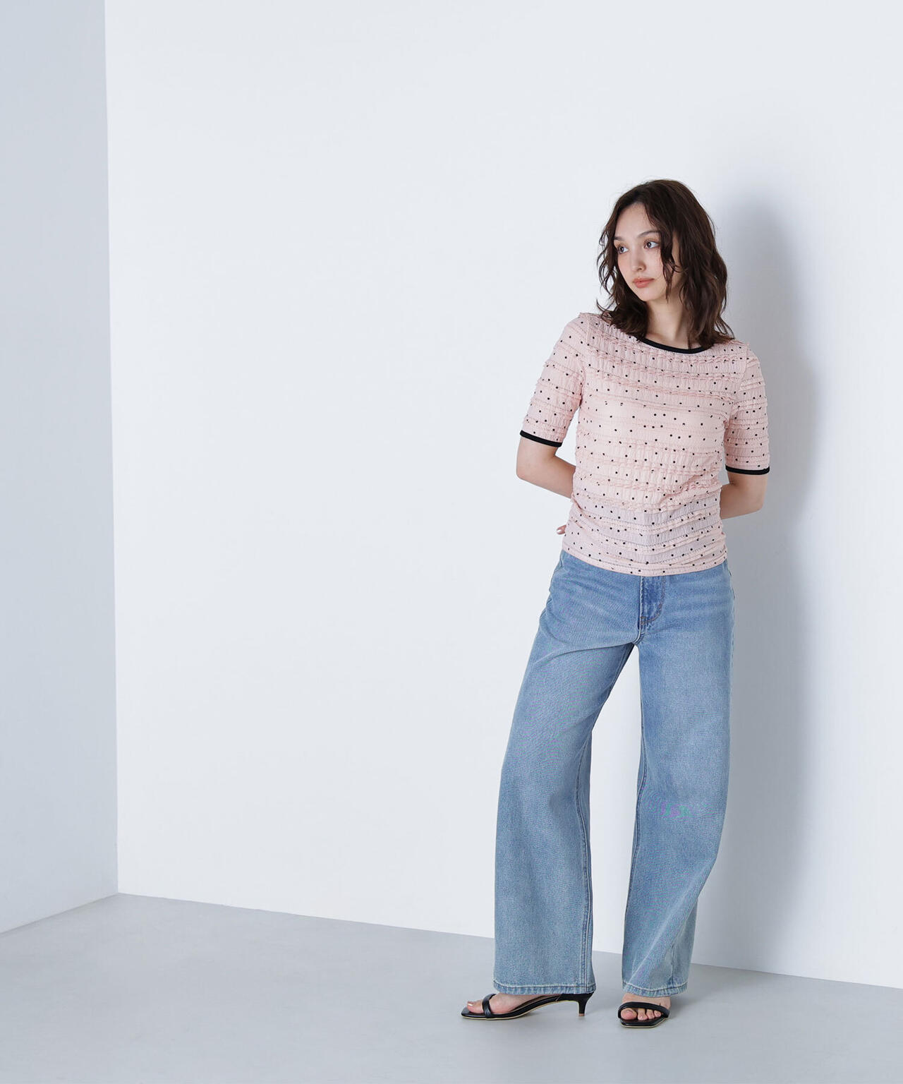 ドットバイカラーカットソー