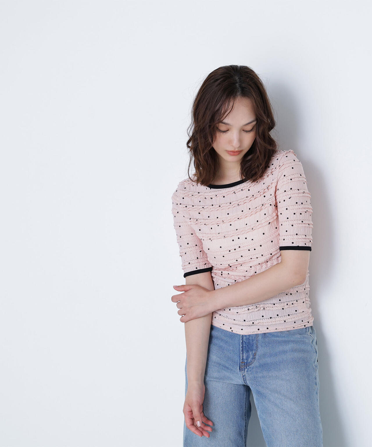 ドットバイカラーカットソー