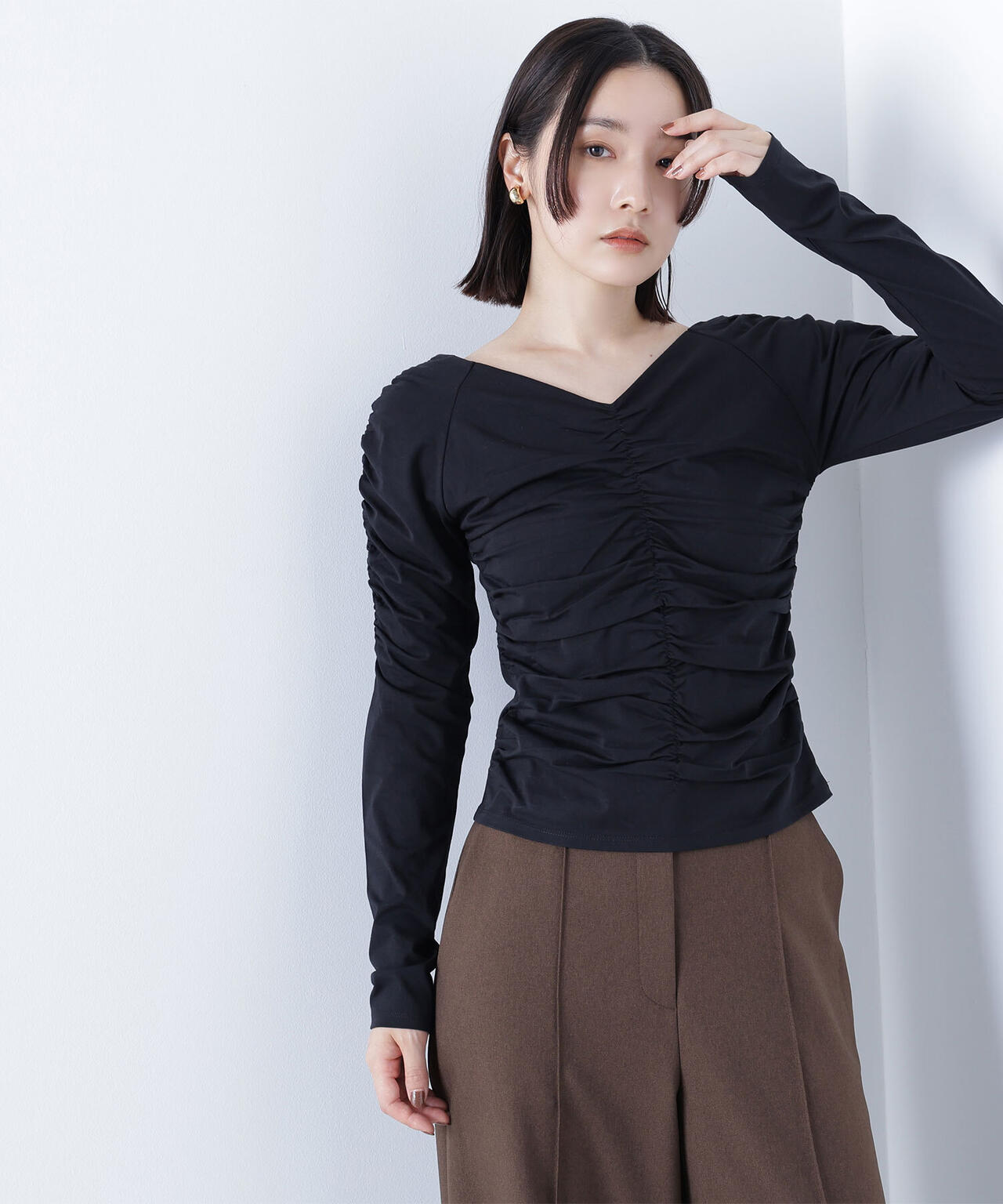 ギャザーカットソー | NATURAL BEAUTY BASIC（ナチュラルビューティー