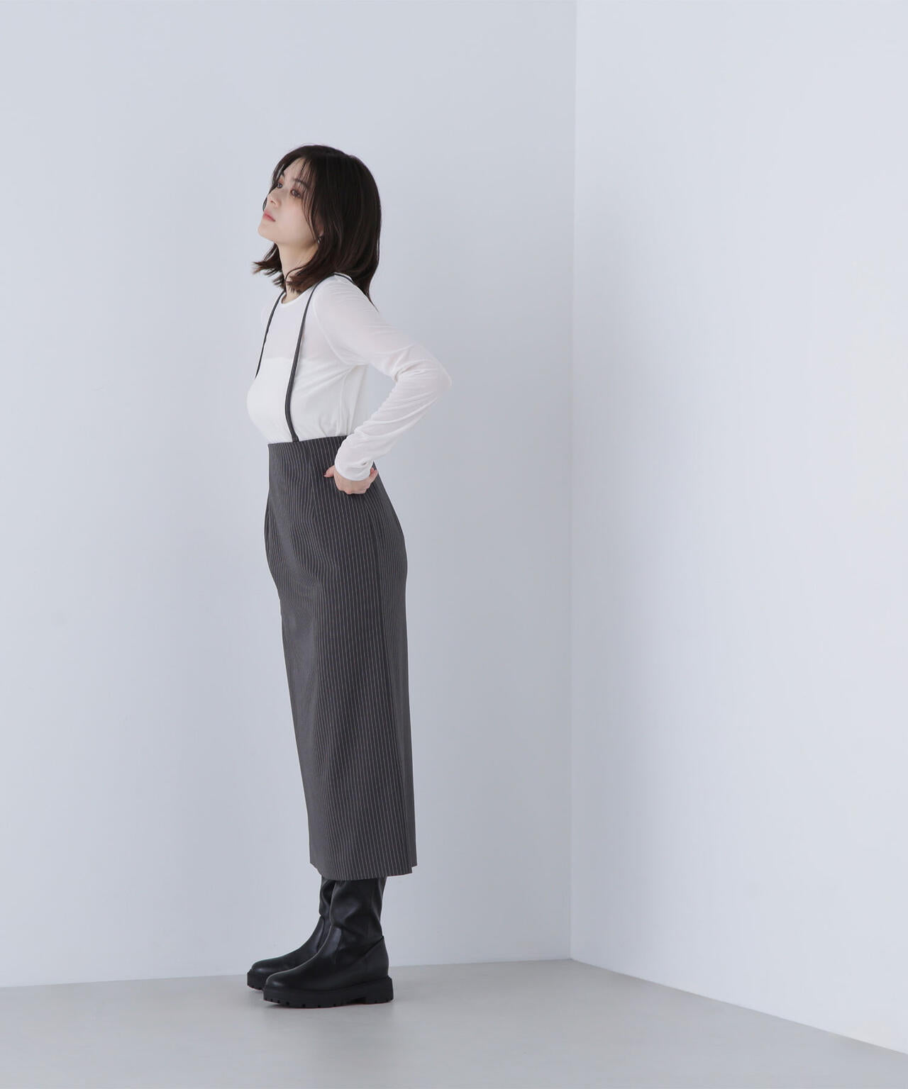 ベロアボートネックカットソー