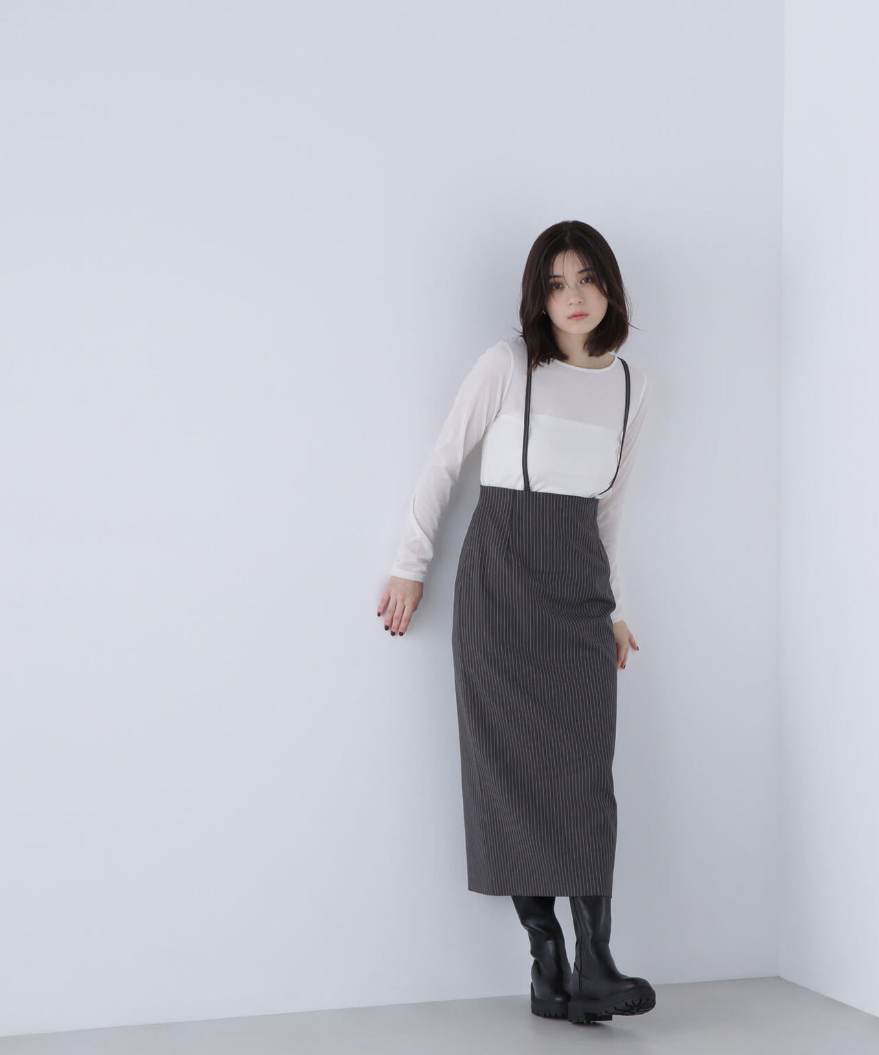 ベロアボートネックカットソー