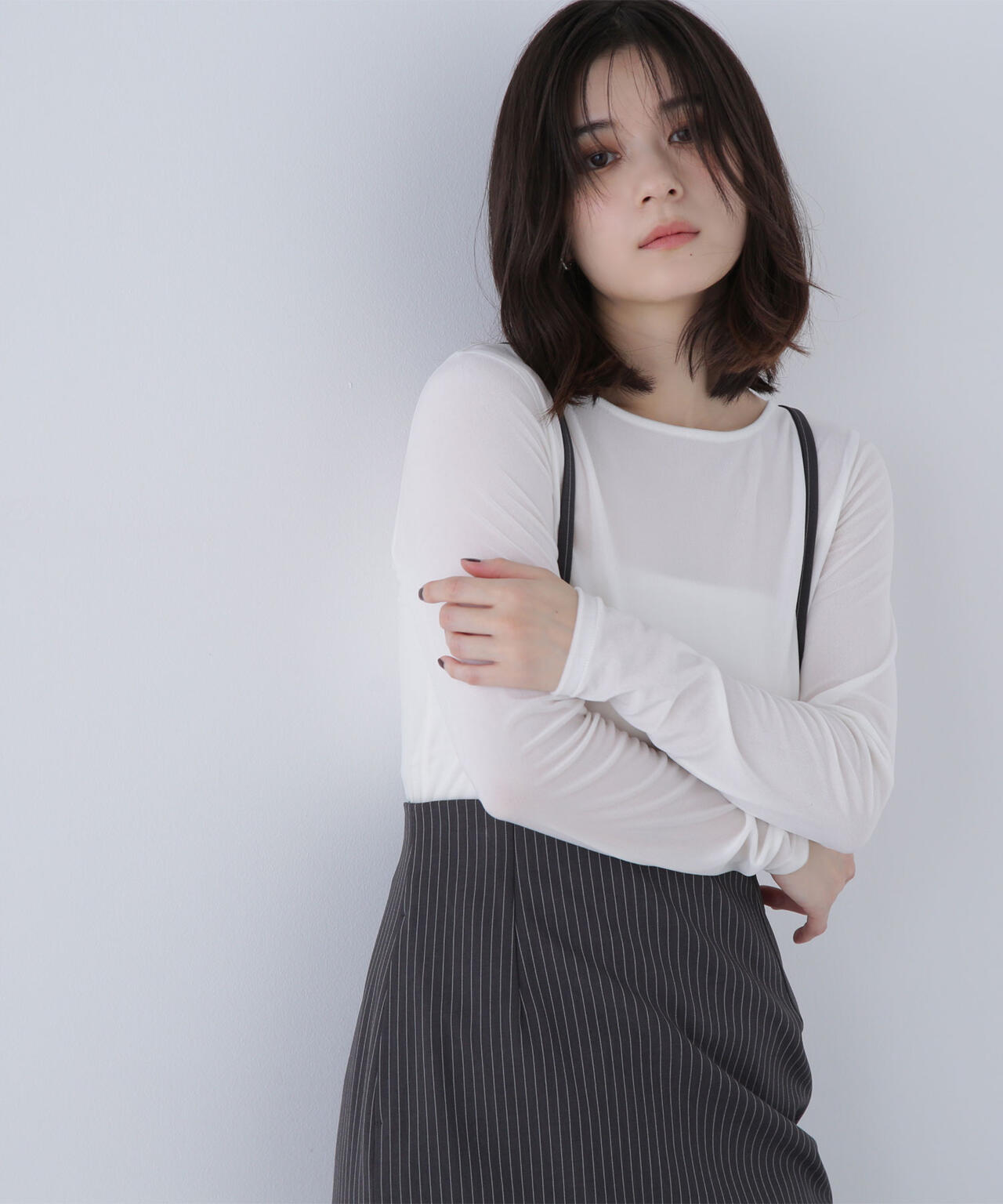 ベロアボートネックカットソー