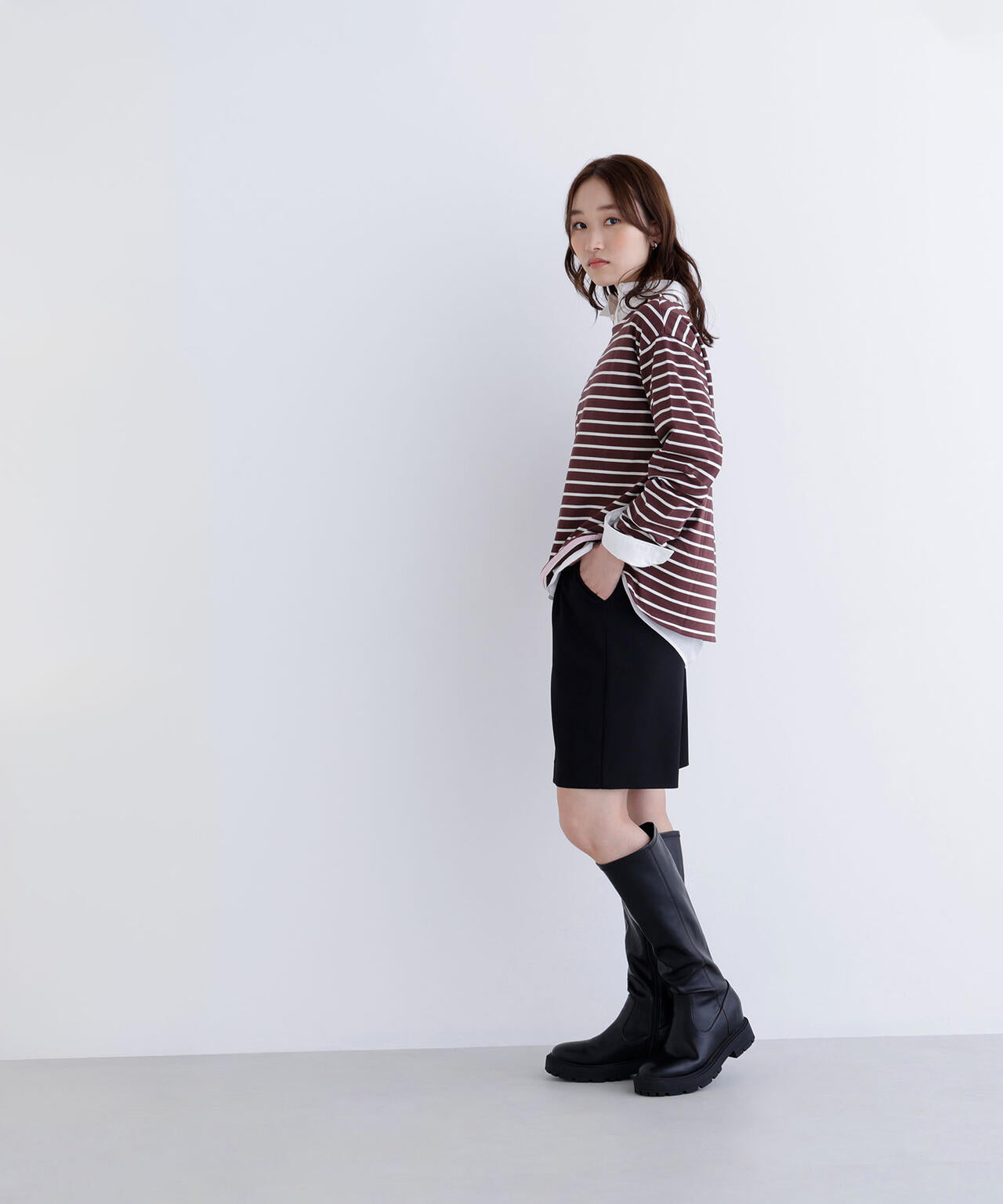 ボーダーカットソー