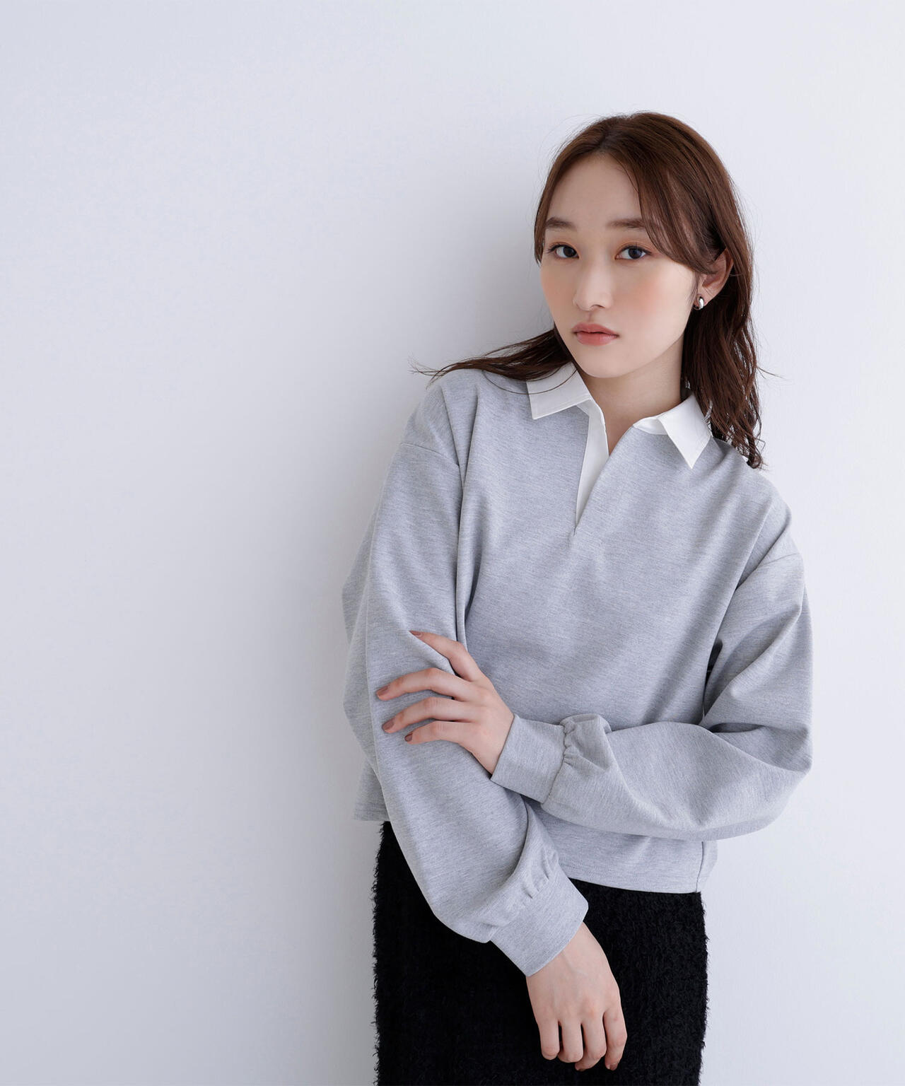 クロップドポロカラートップス | NATURAL BEAUTY BASIC（ナチュラル