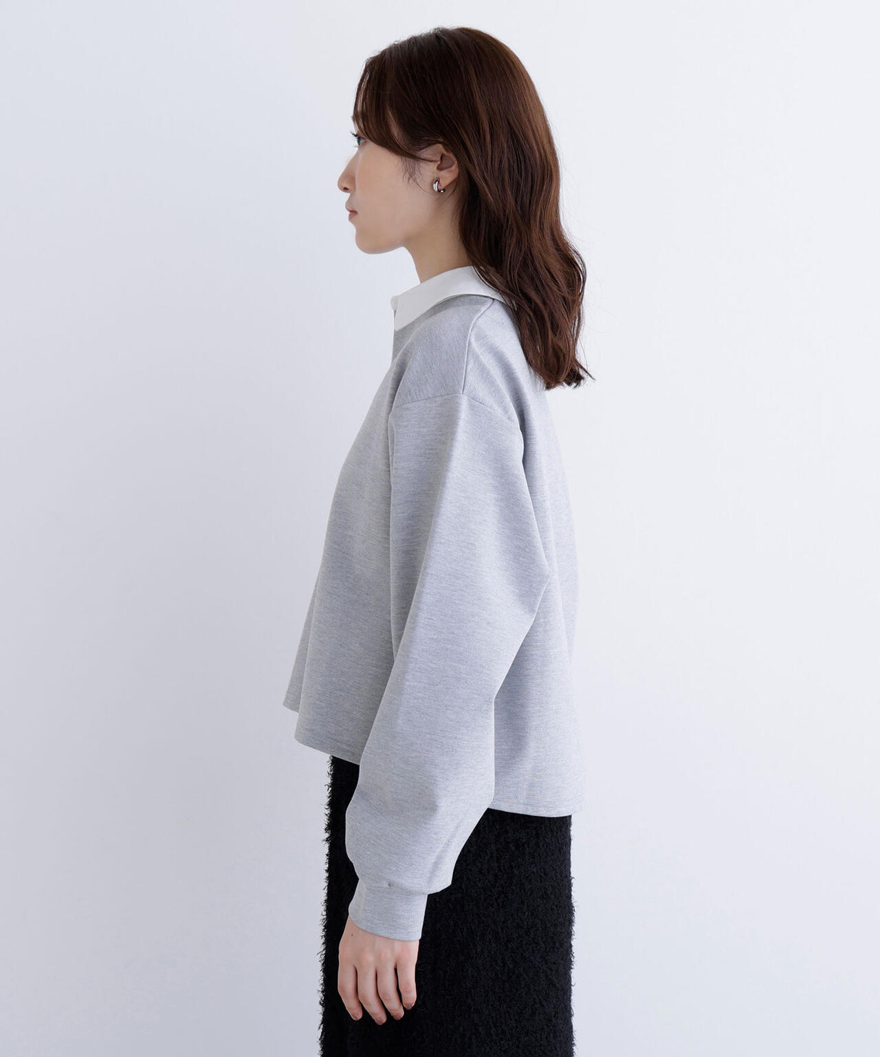 クロップドポロカラートップス