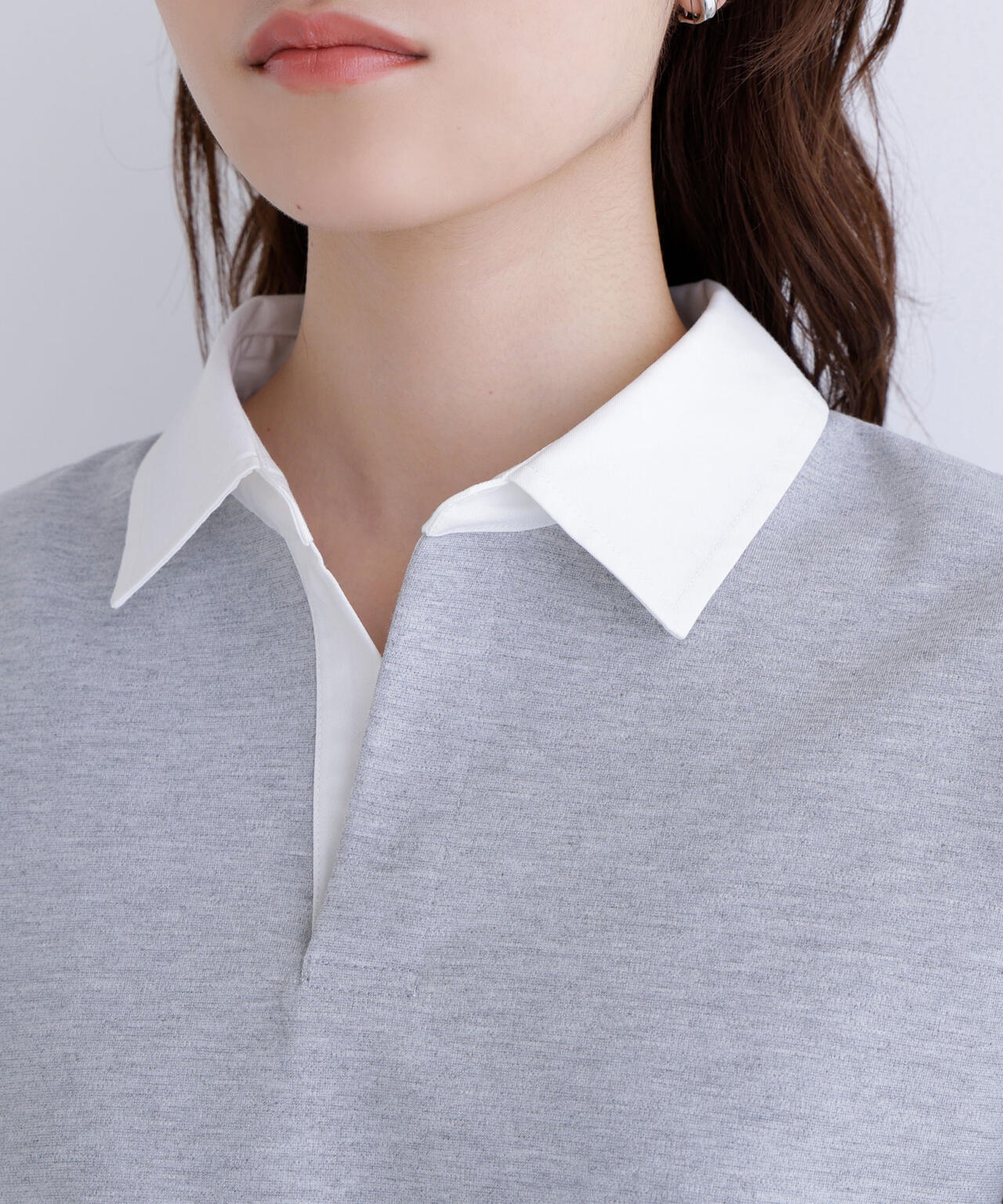 クロップドポロカラートップス