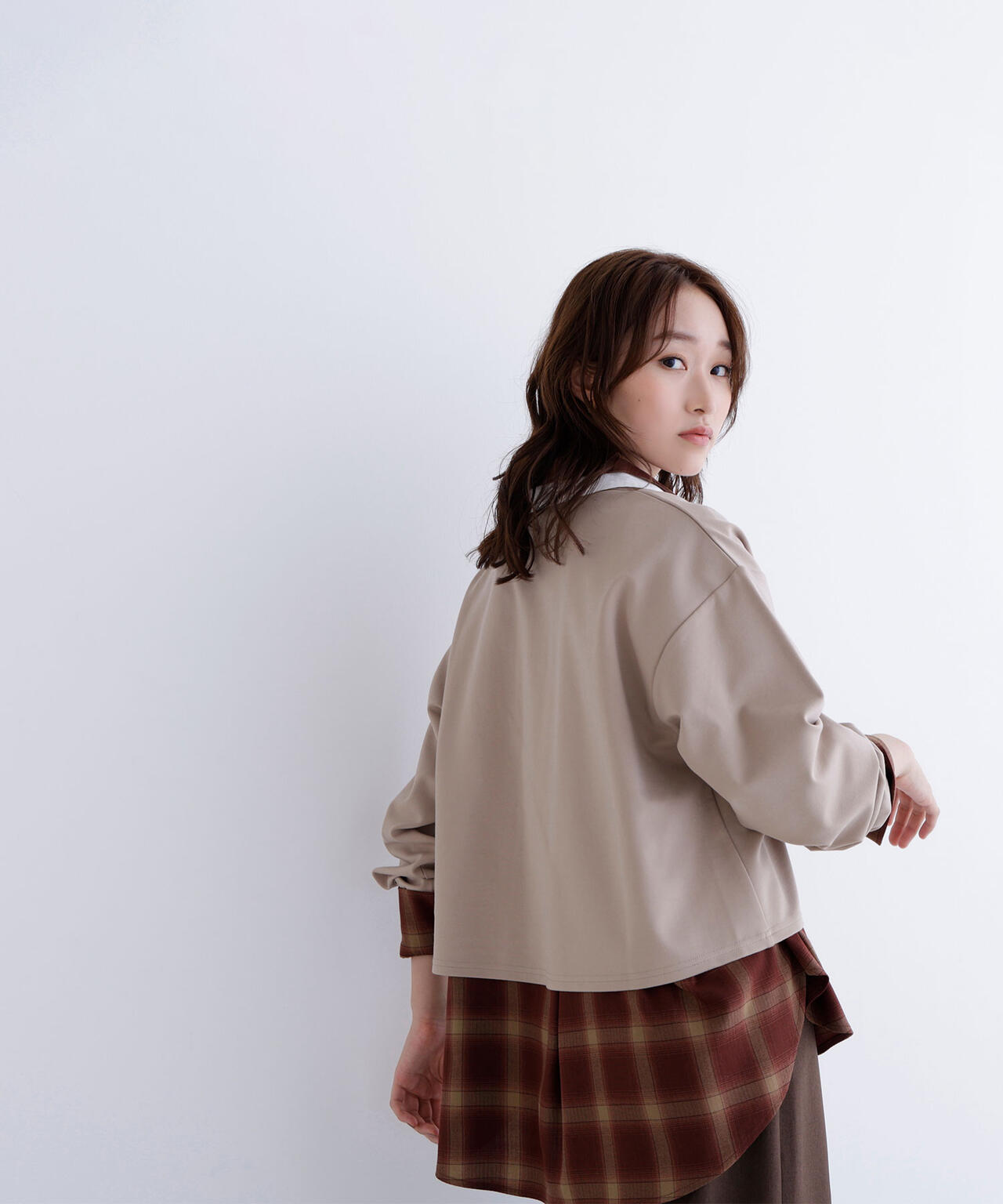 クロップドポロカラートップス