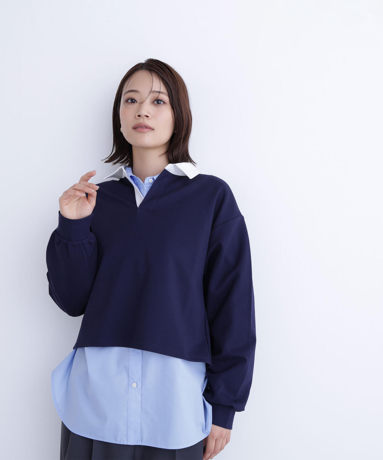 クロップドポロカラートップス | NATURAL BEAUTY BASIC（ナチュラル