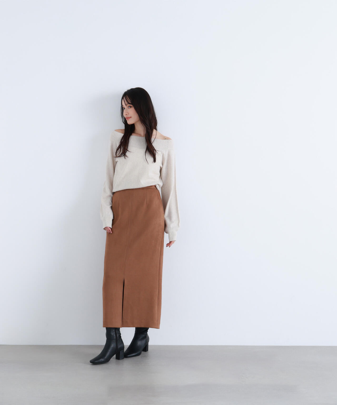 FOX混ジェントリーシリーズ ボートネックニット | NATURAL