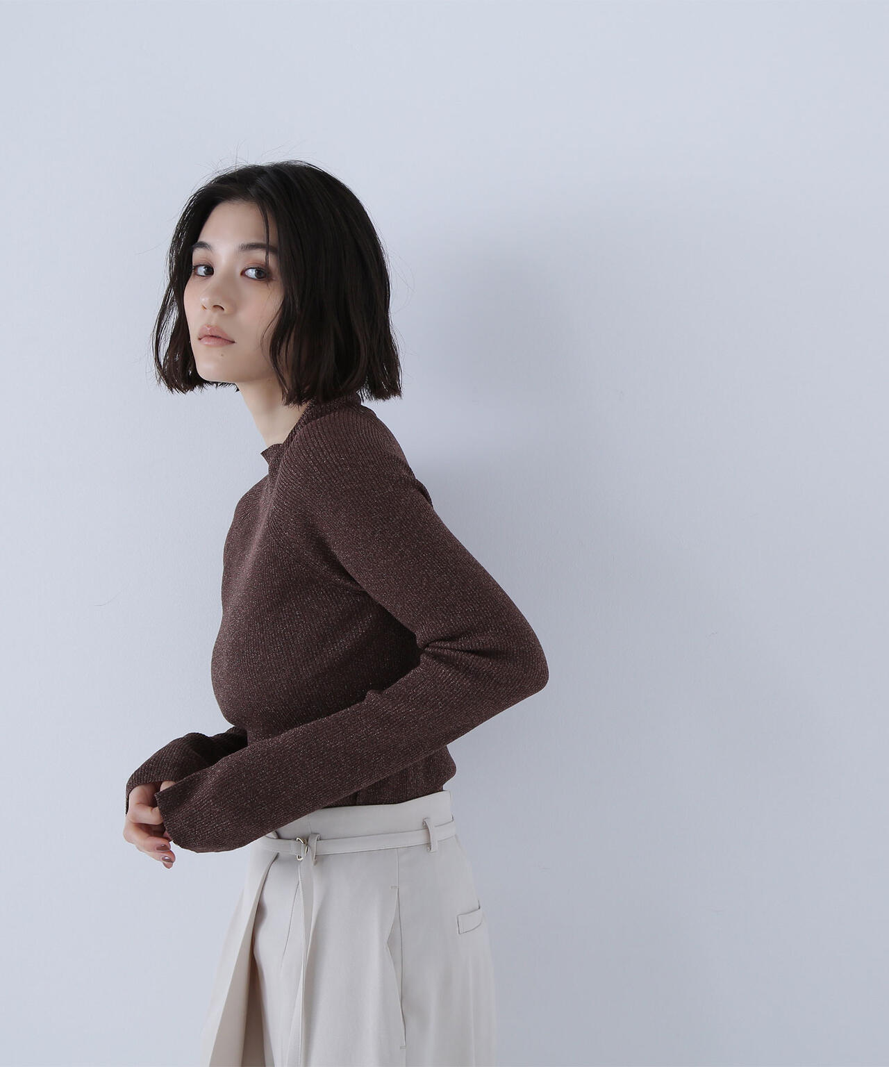 ハイネックラメリブニット | NATURAL BEAUTY BASIC（ナチュラル