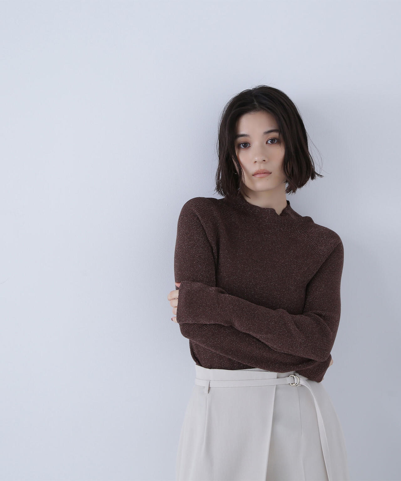 ハイネックラメリブニット | NATURAL BEAUTY BASIC（ナチュラル