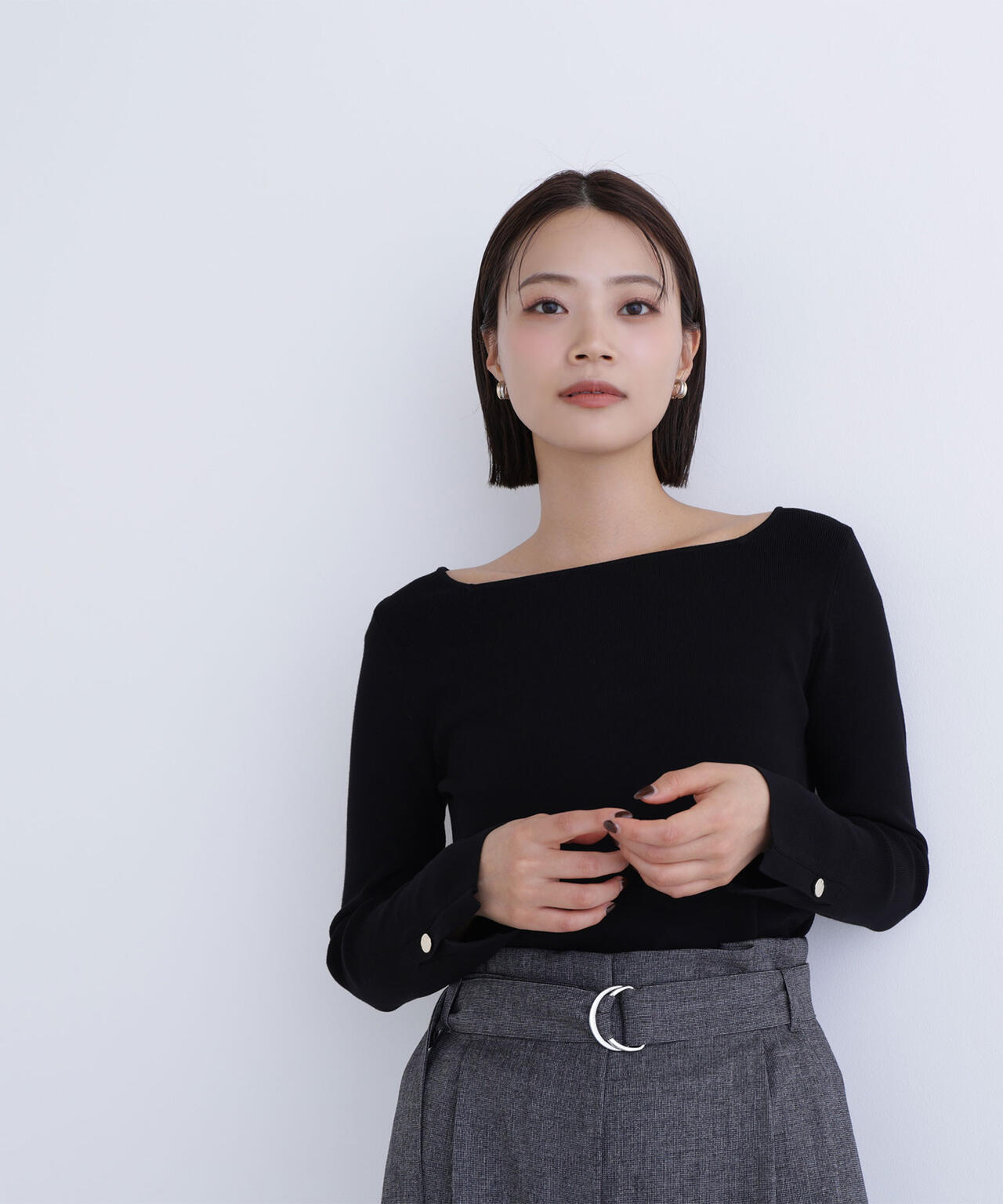 総針ベーシックシリーズ スクエアネックニット | NATURAL BEAUTY BASIC