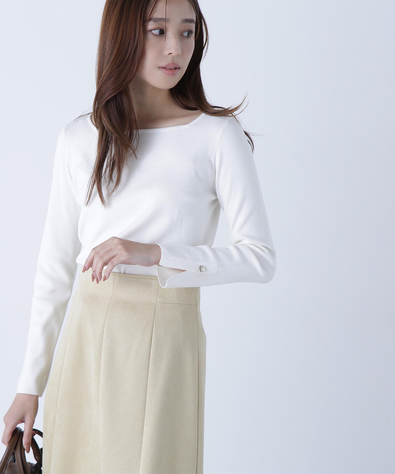 総針ベーシックシリーズ スクエアネックニット