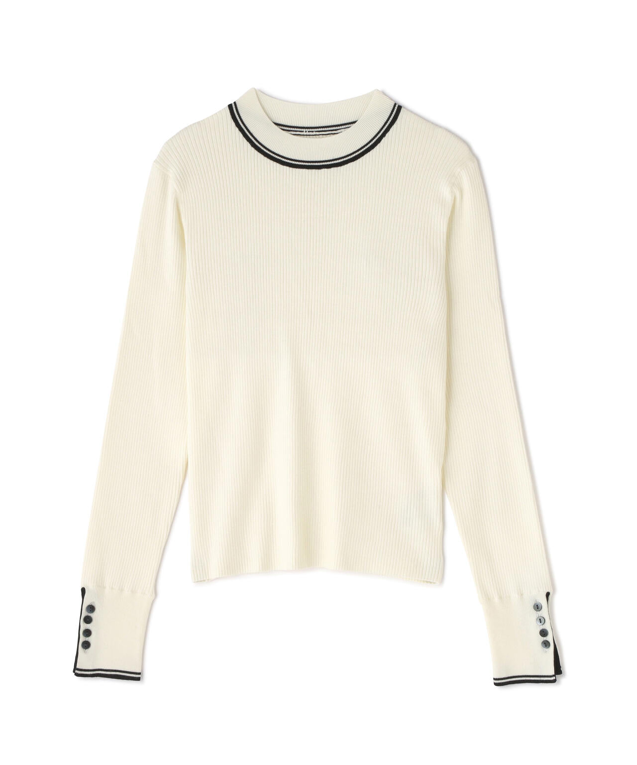 バイカラーラインリブニット