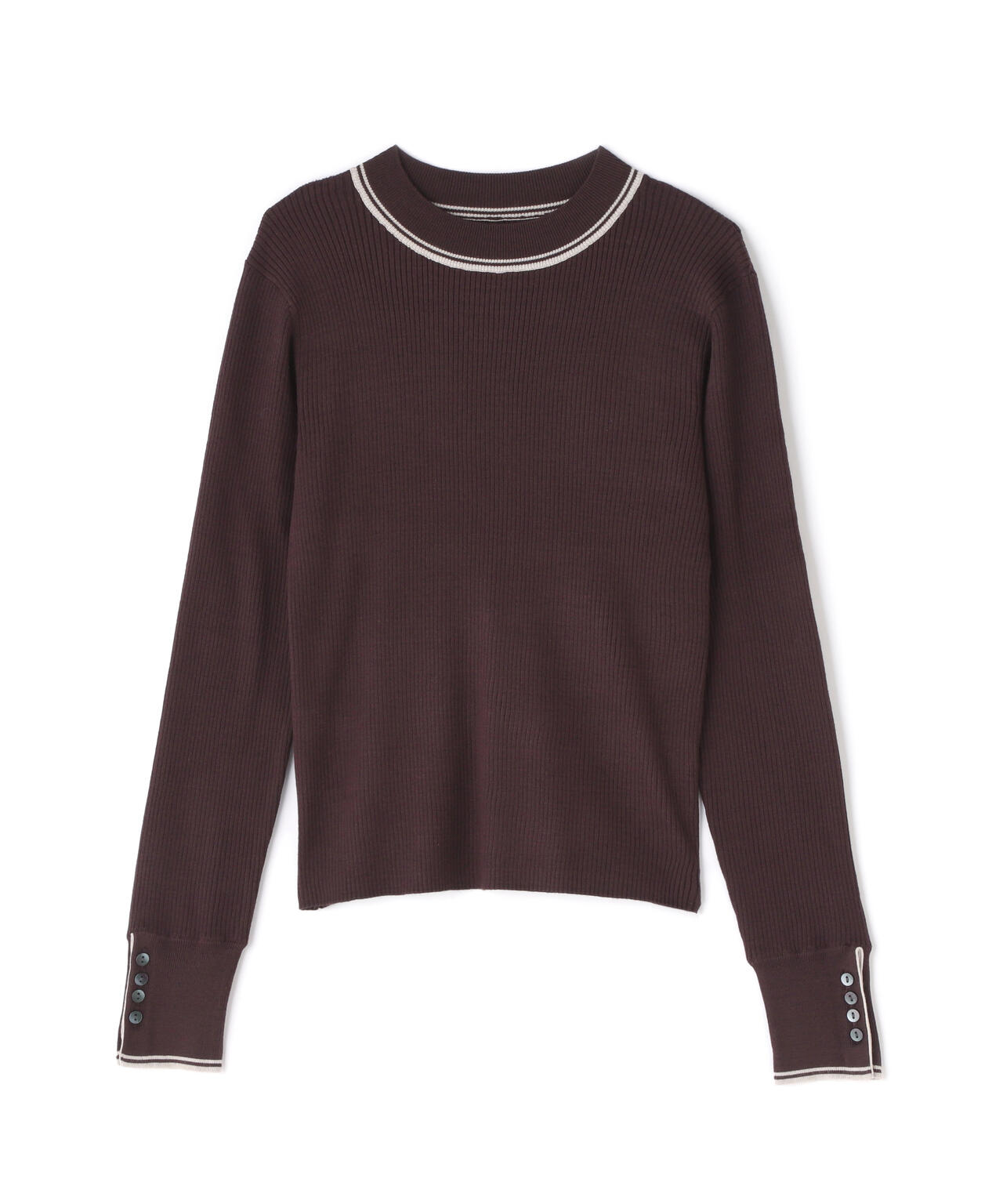 バイカラーラインリブニット