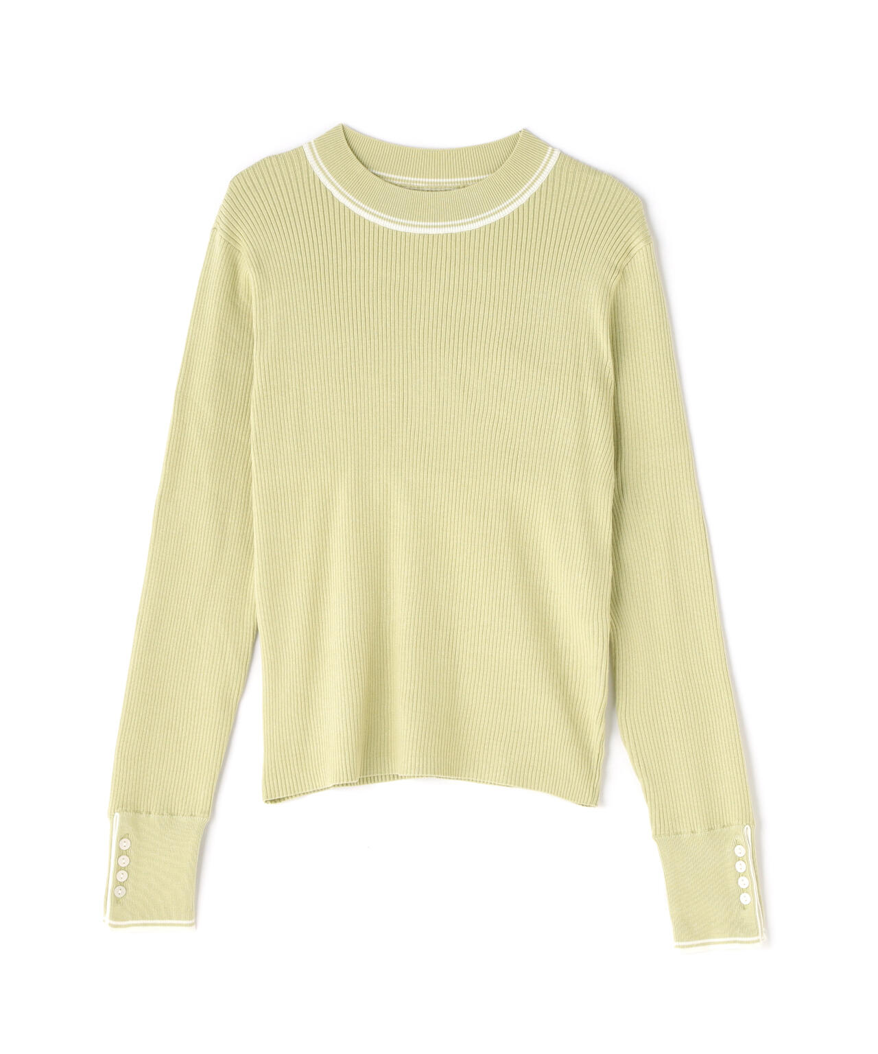 バイカラーラインリブニット