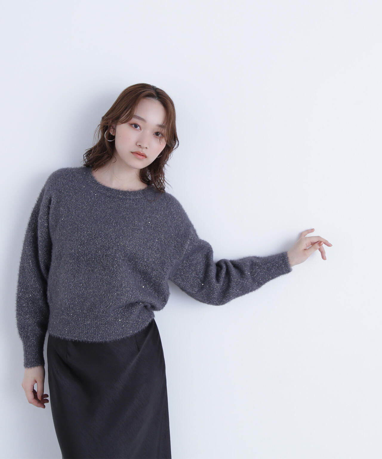 スパンコールフェザーニット | NATURAL BEAUTY BASIC（ナチュラル