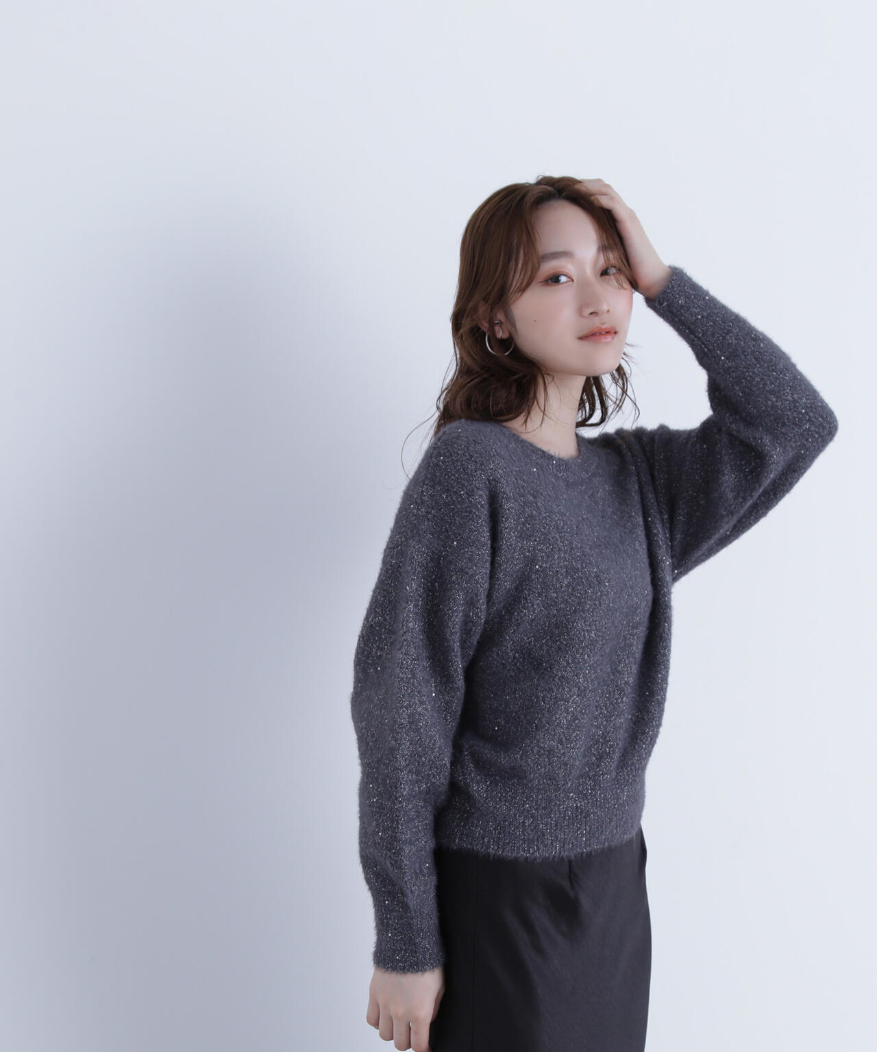 ナチュラルビューティーベーシック（NATURAL BEAUTY BASIC）/スパンコールフェザーニット スパンコールフェザーニット | NATURAL BEAUTY BASIC（ナチュラル