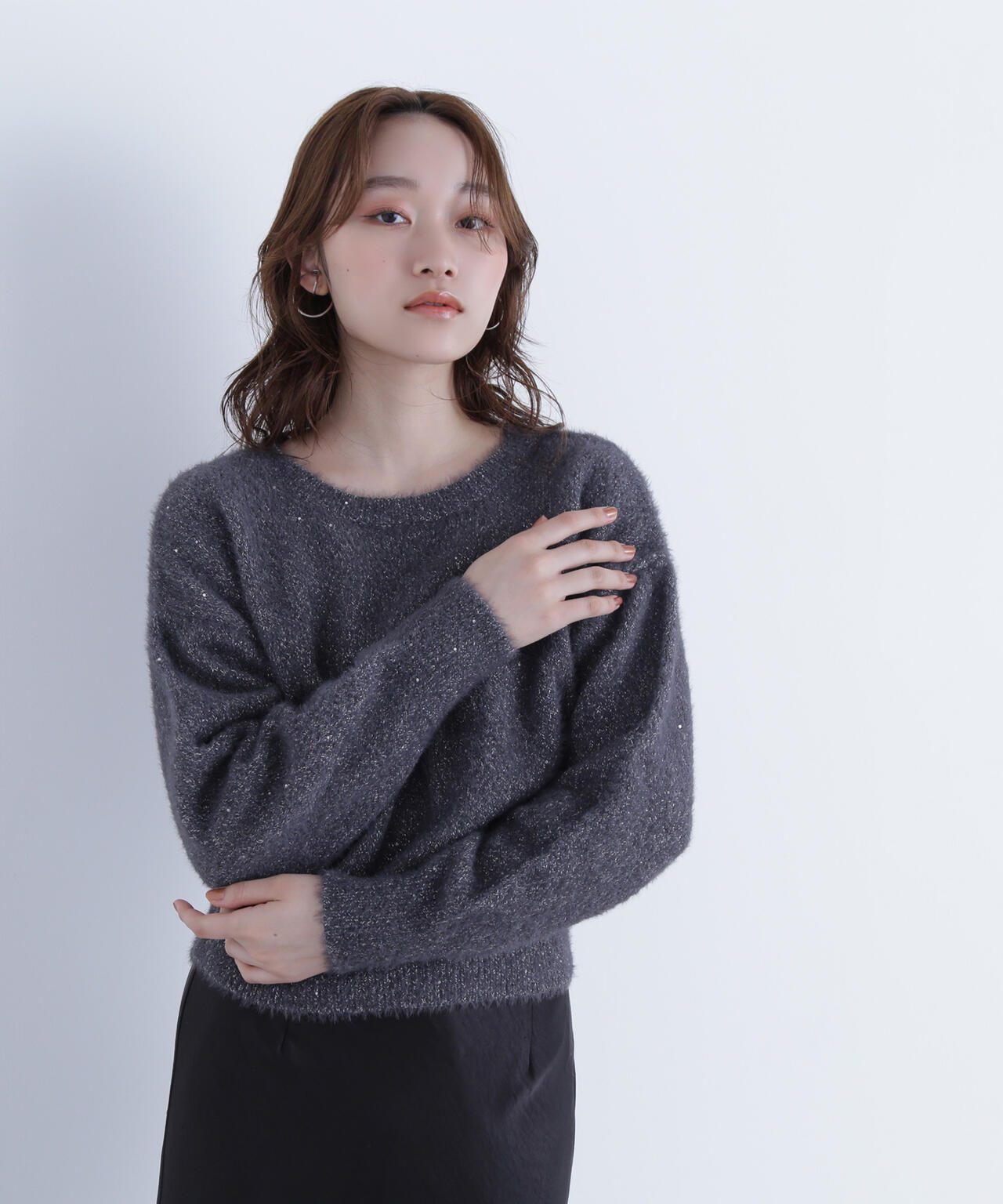 スパンコールフェザーニット | NATURAL BEAUTY BASIC（ナチュラル