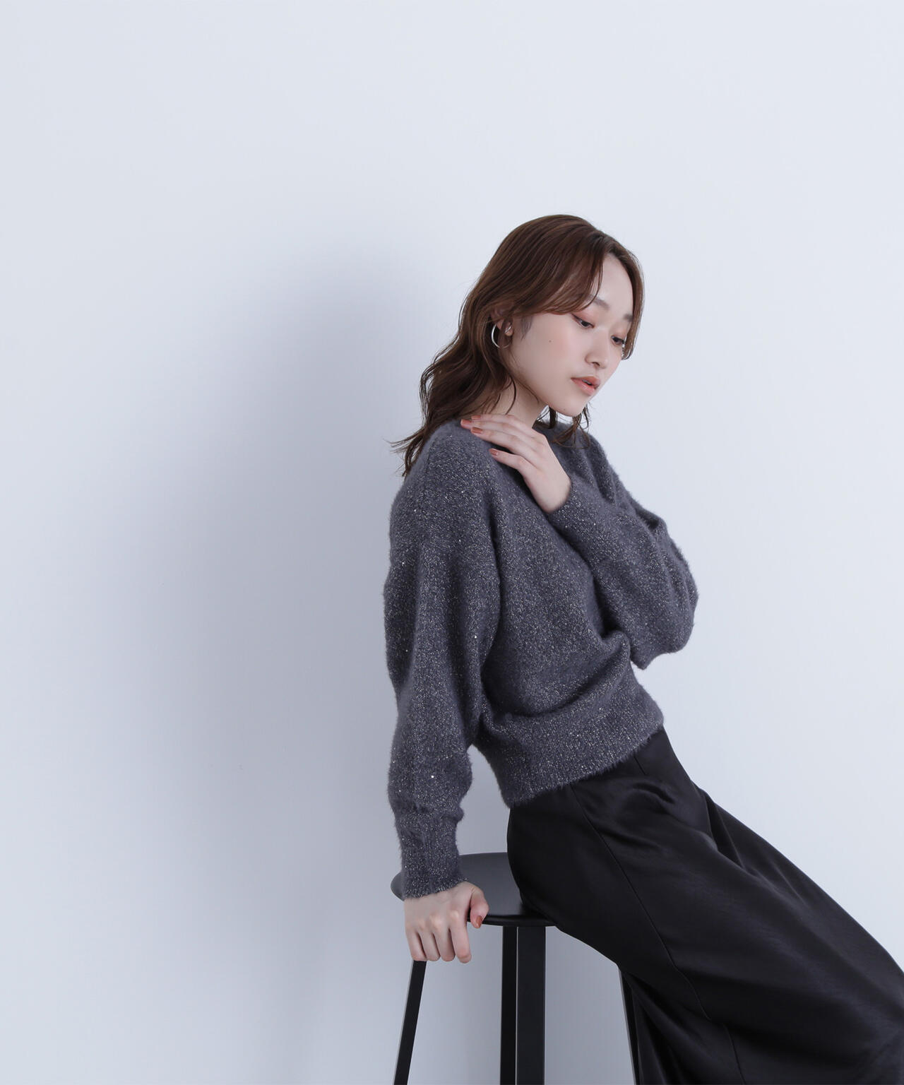 スパンコールフェザーニット | NATURAL BEAUTY BASIC（ナチュラル