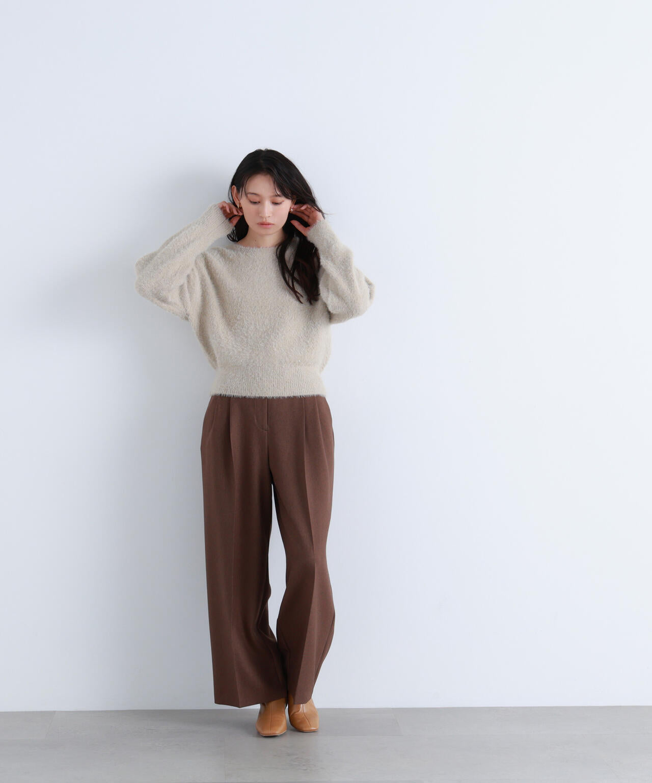 スパンコールフェザーニット | NATURAL BEAUTY BASIC（ナチュラル