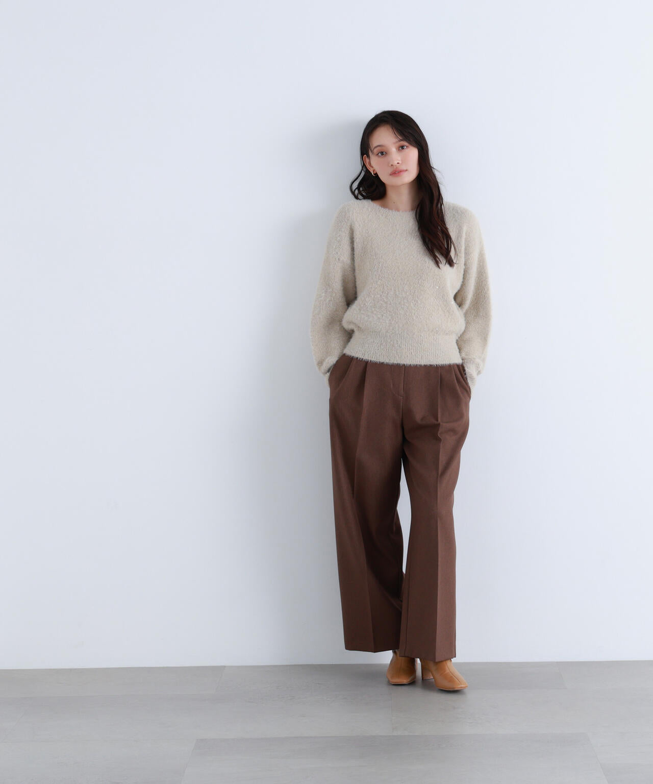 スパンコールフェザーニット