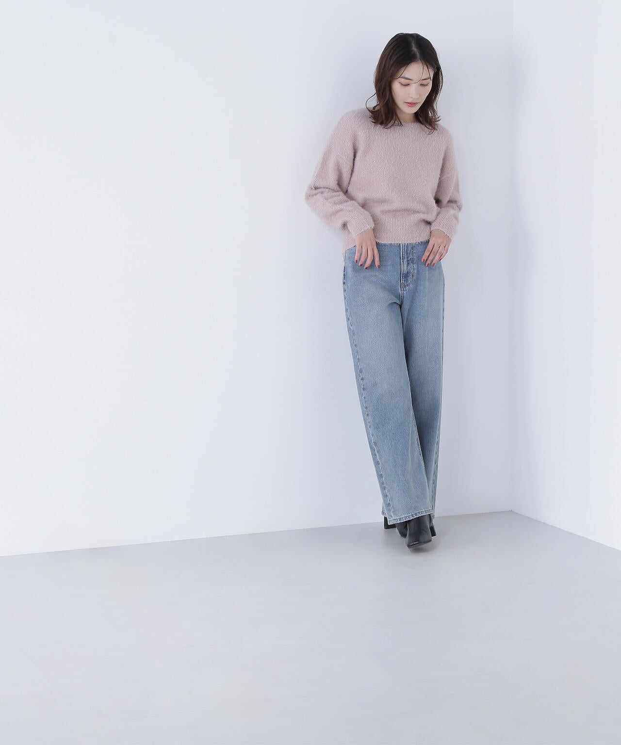 スパンコールフェザーニット | NATURAL BEAUTY BASIC（ナチュラル