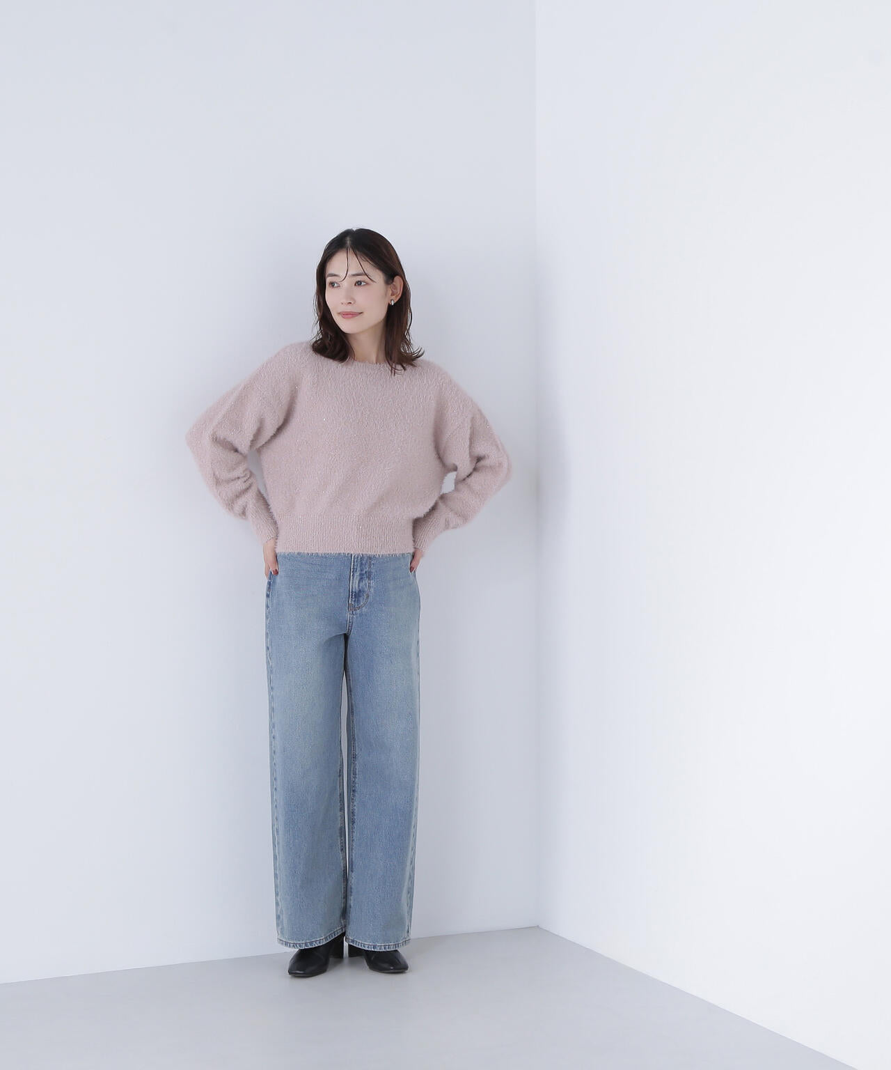 スパンコールフェザーニット