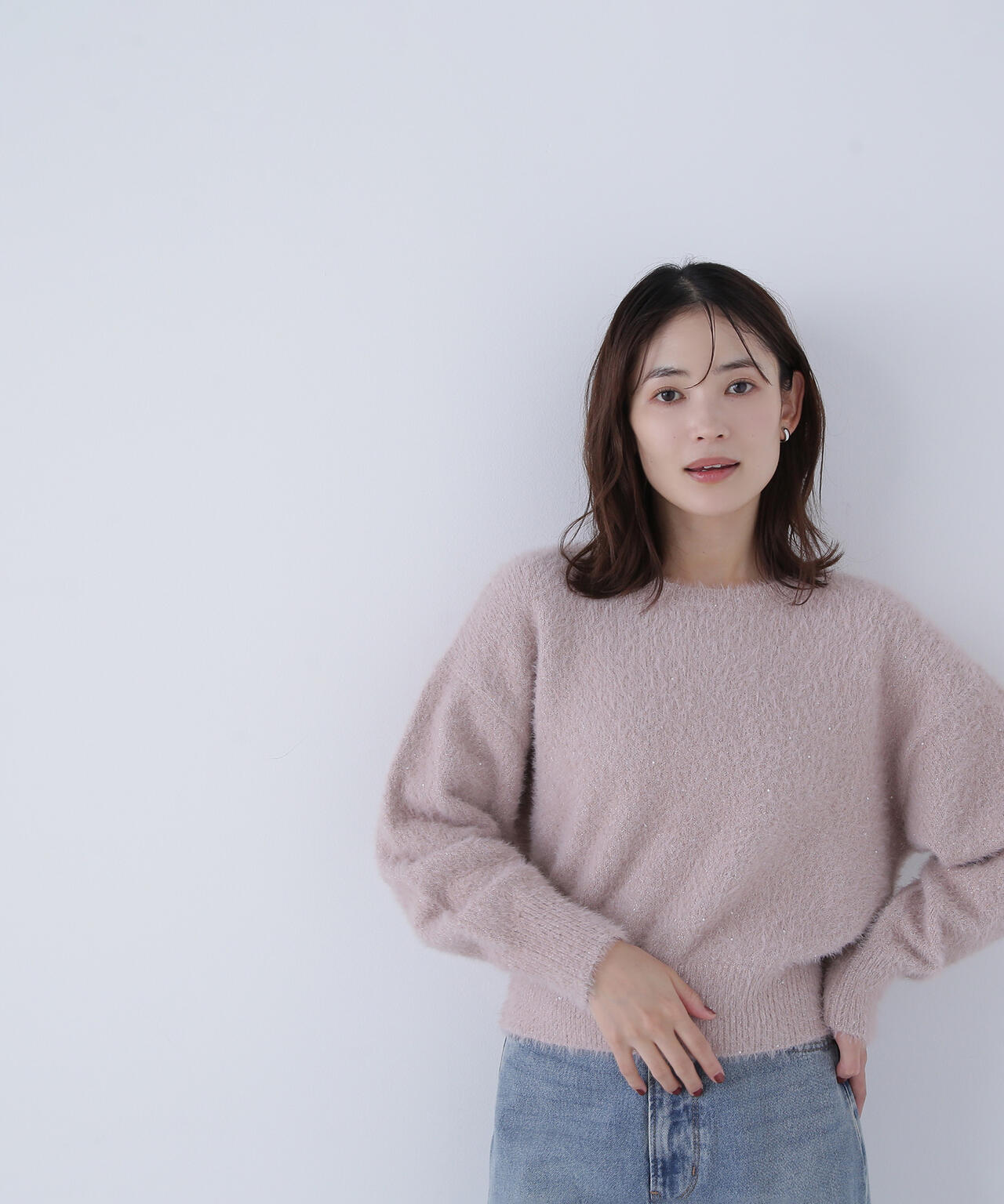 スパンコールフェザーニット