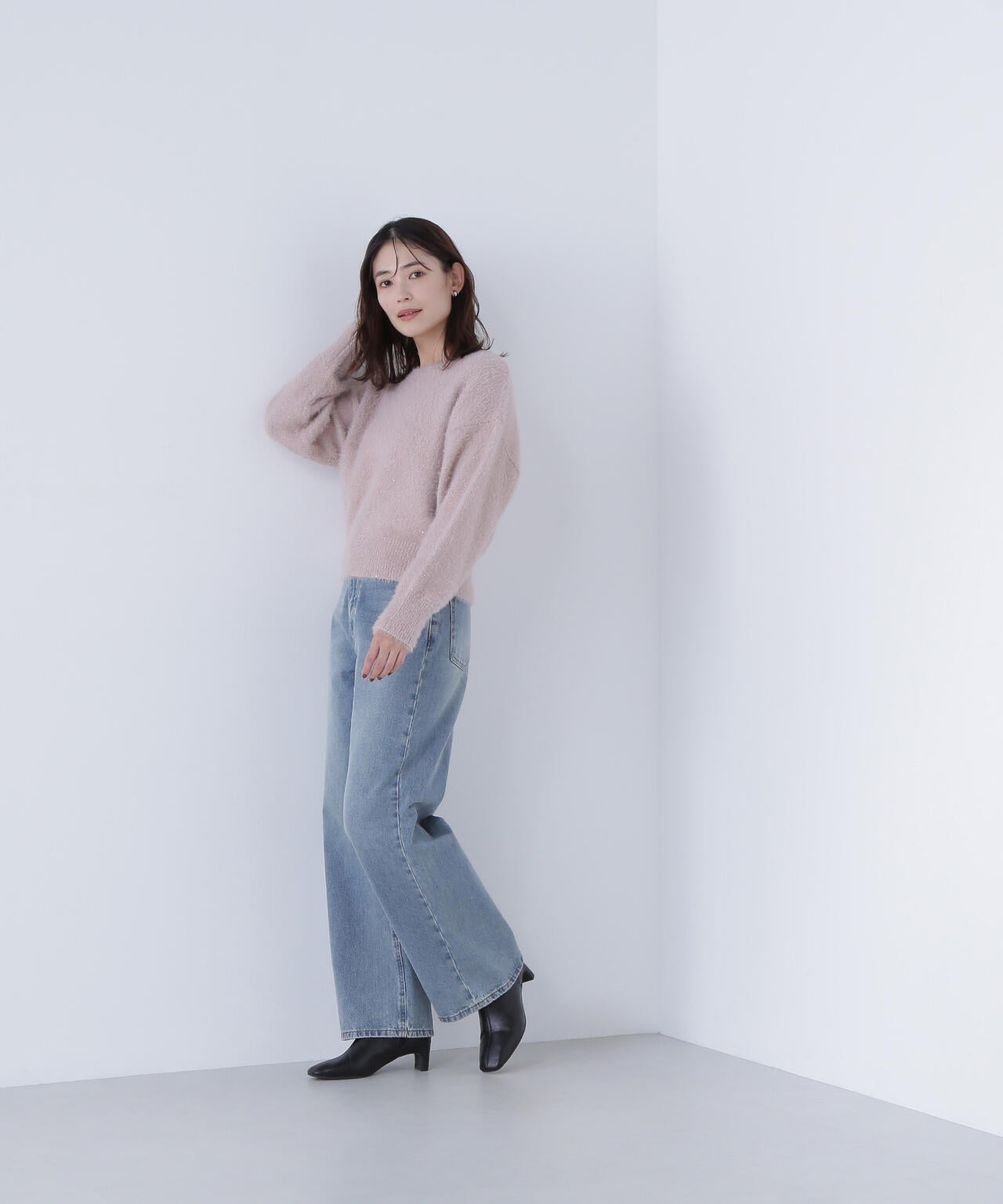 スパンコールフェザーニット