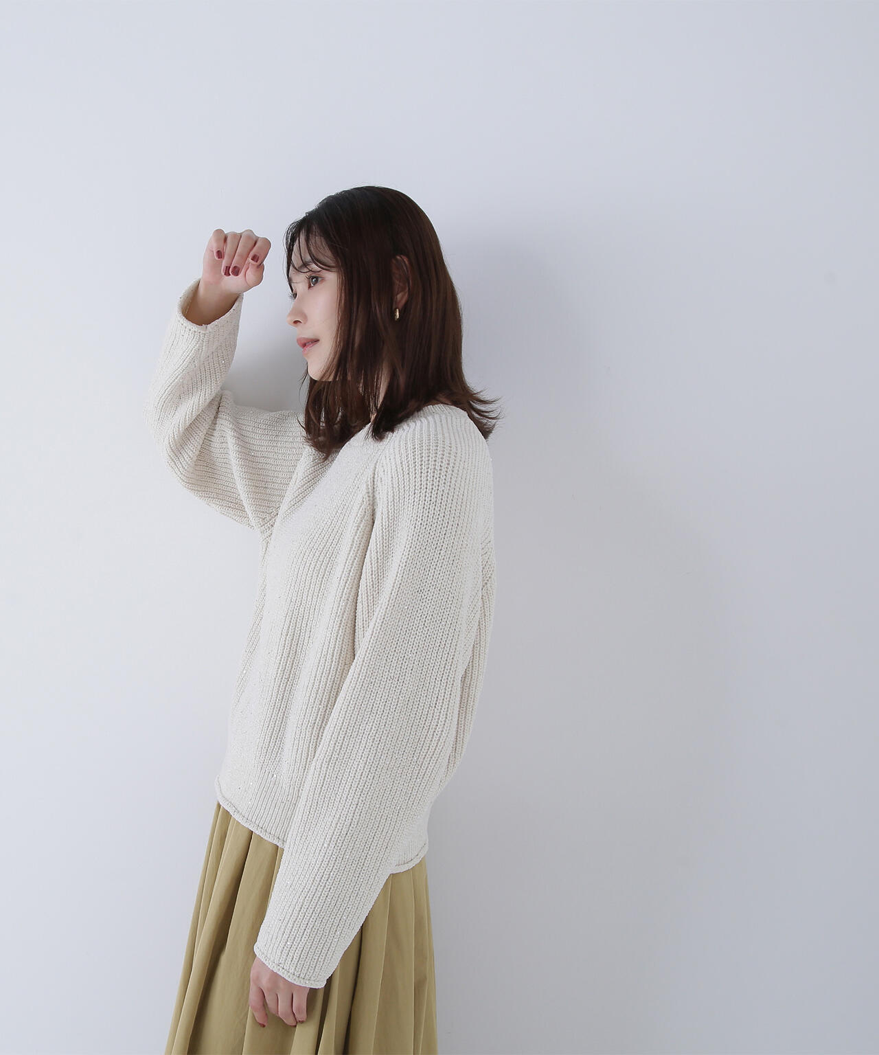 スパンコールモールニット