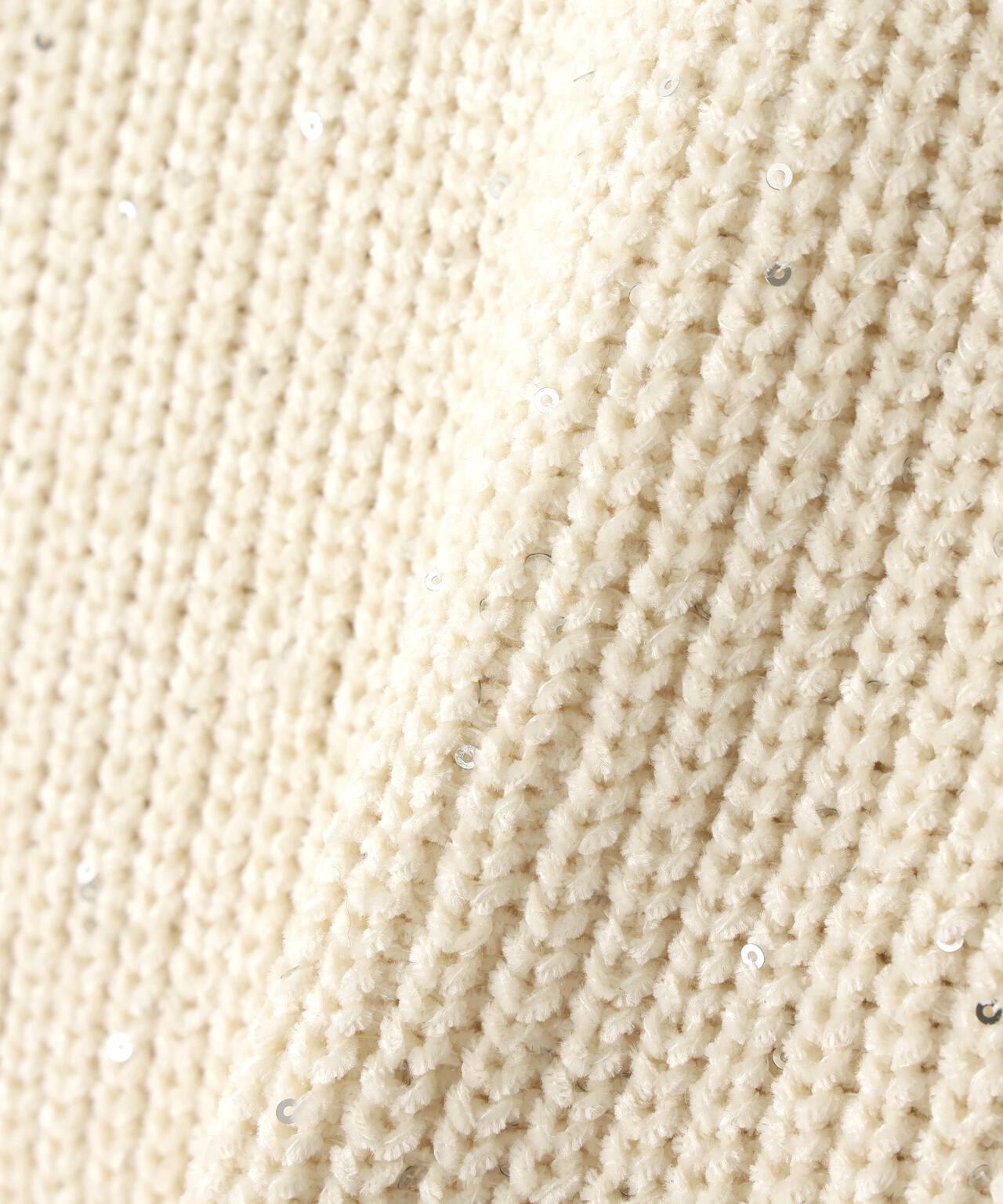 スパンコールモールニット