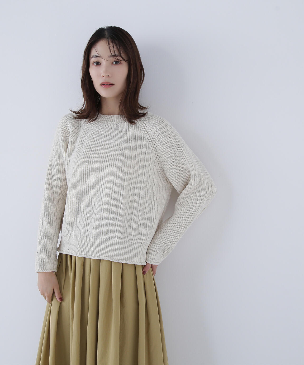 ナチュラルビューティーベーシック（NATURAL BEAUTY BASIC）/スパンコールモールニット スパンコールモールニット | NATURAL BEAUTY BASIC（ナチュラル