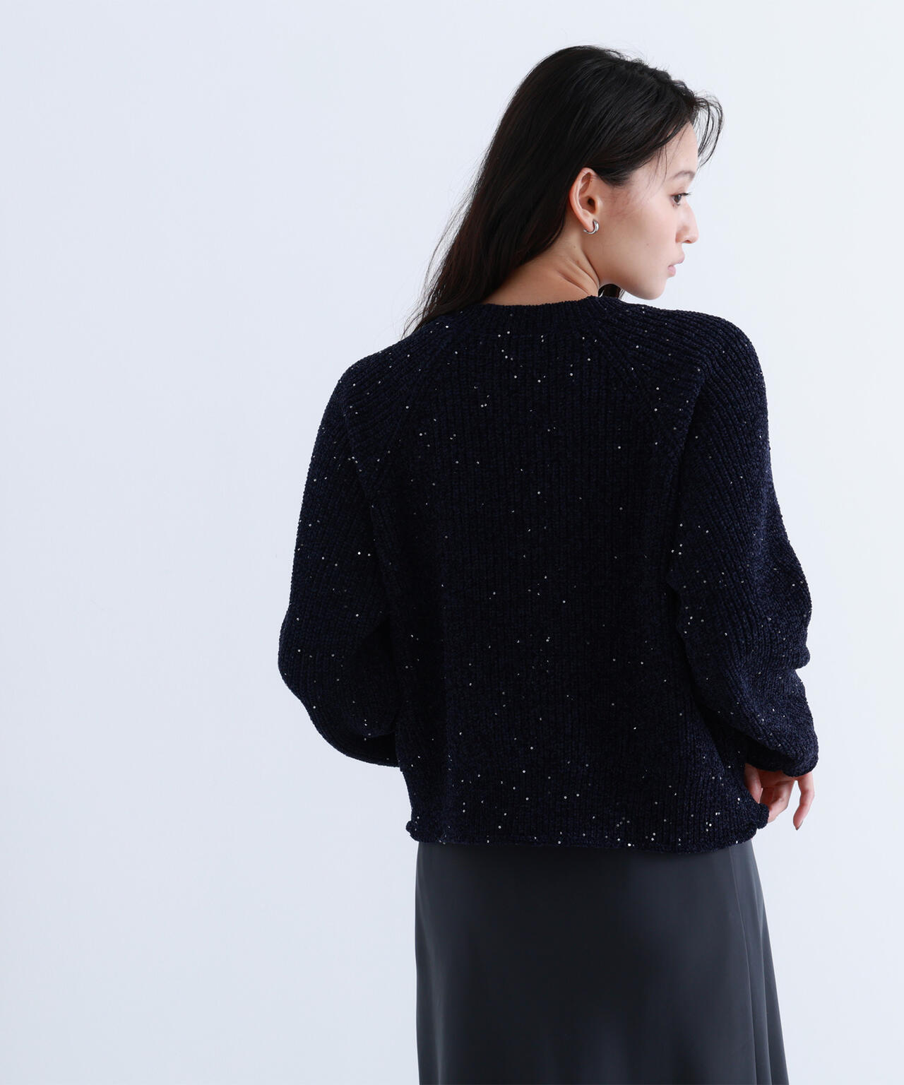 スパンコールモールニット