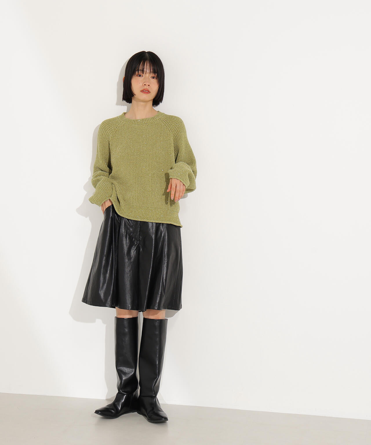 スパンコールモールニット