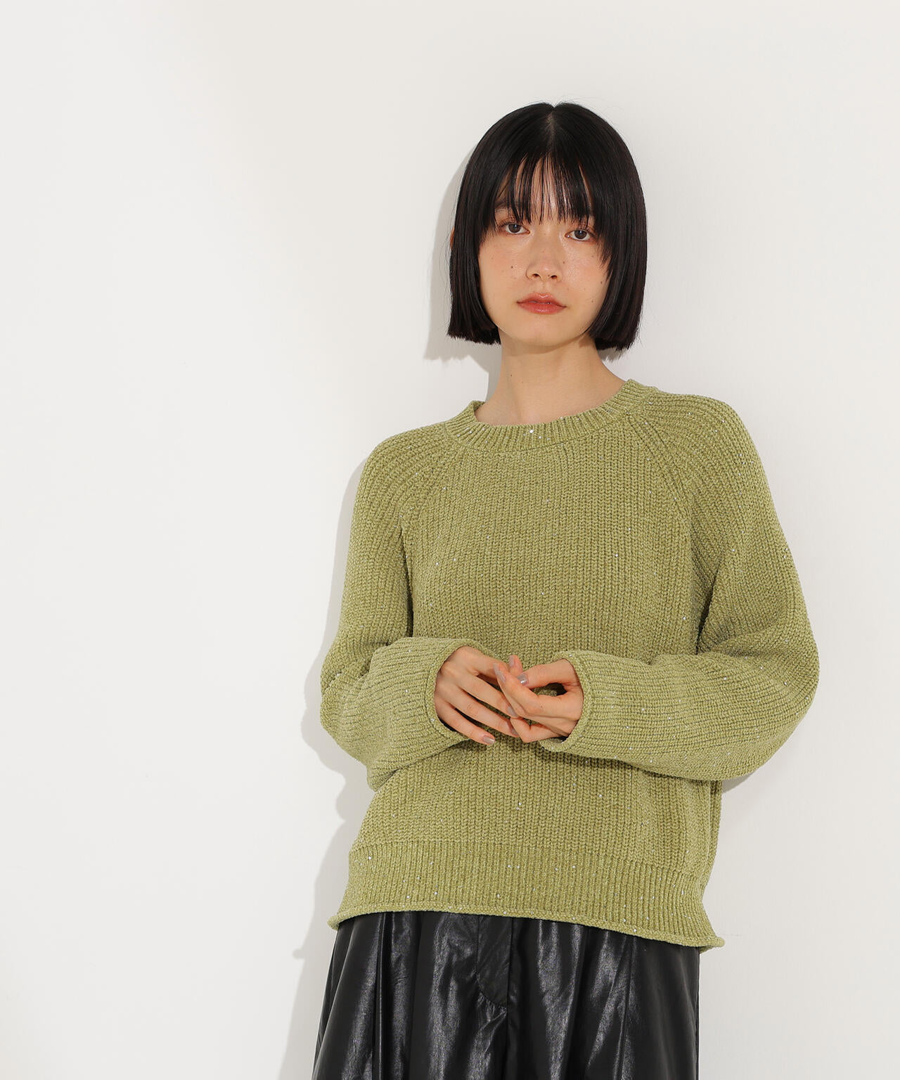 スパンコールモールニット