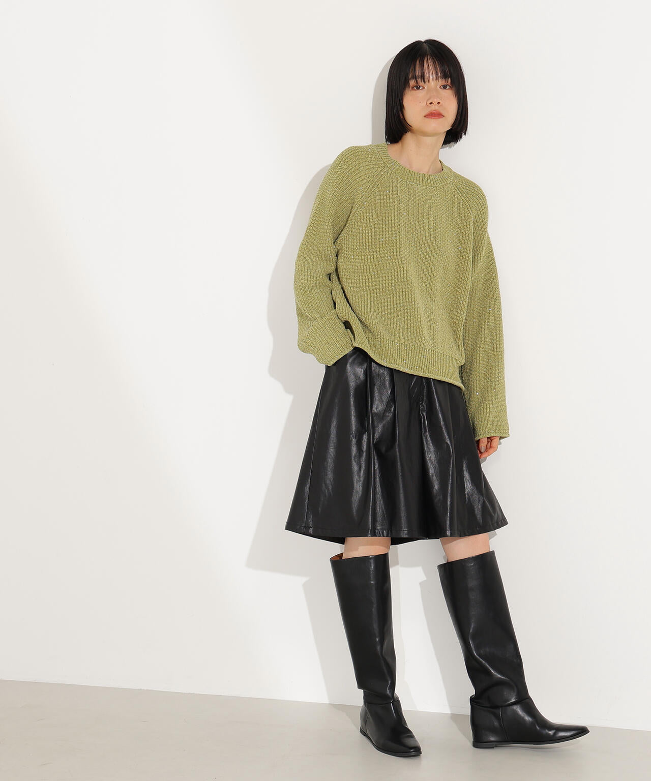 スパンコールモールニット