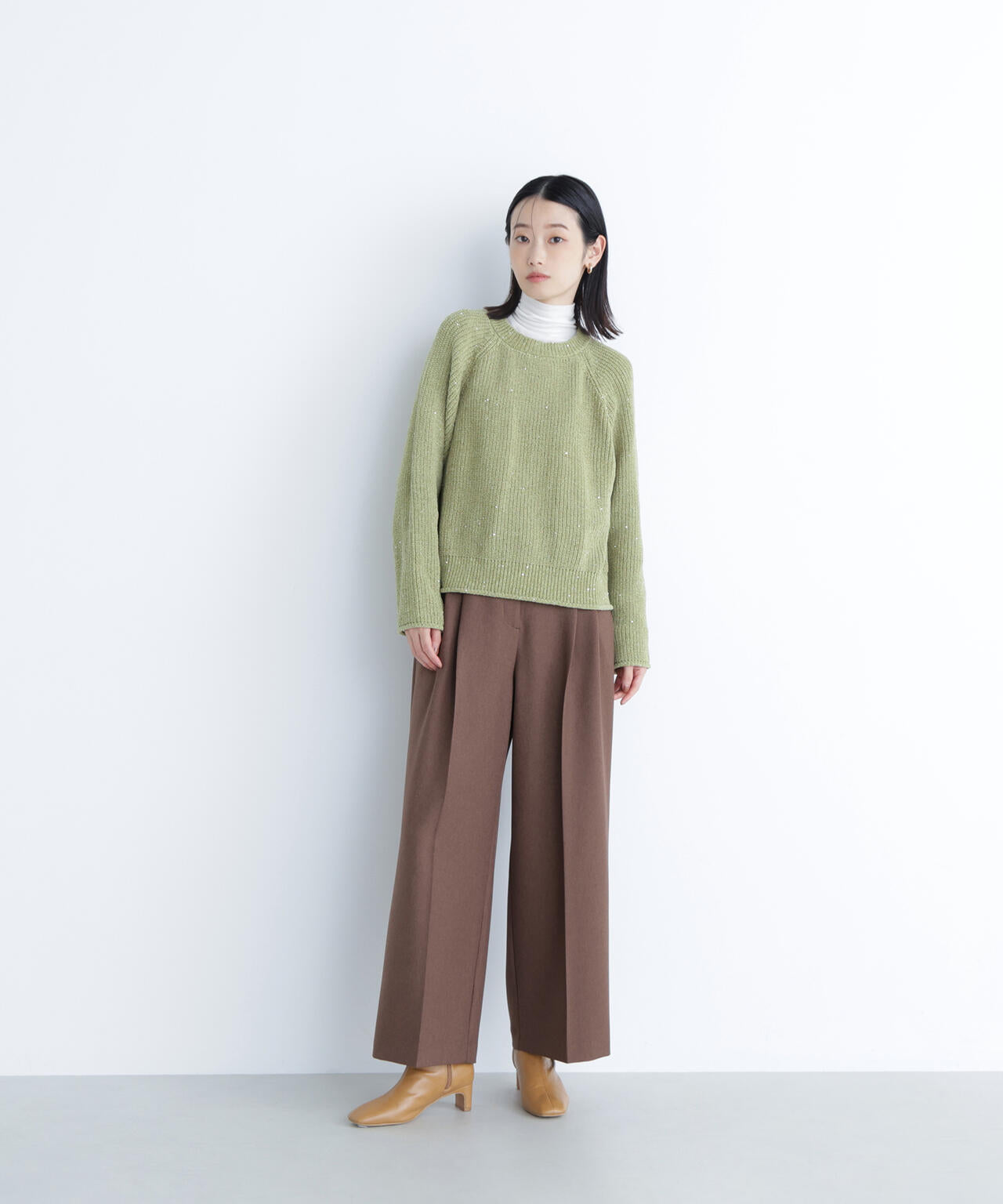 スパンコールモールニット