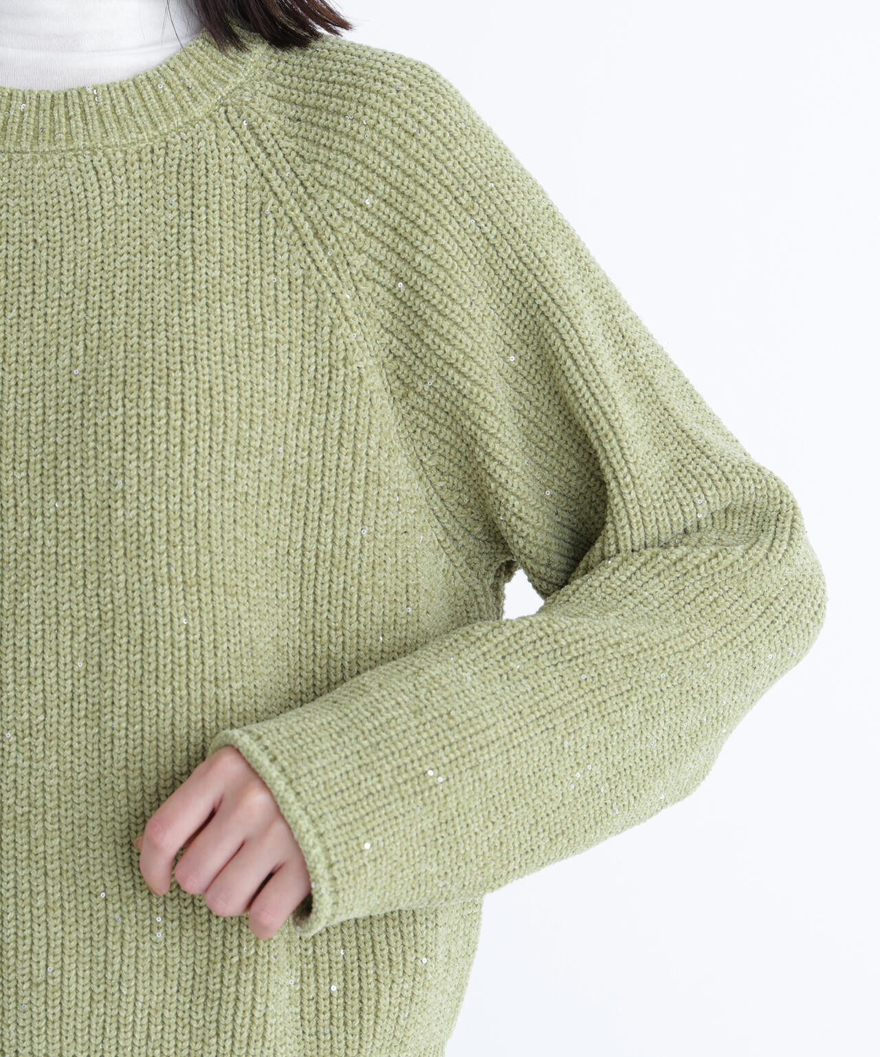 スパンコールモールニット